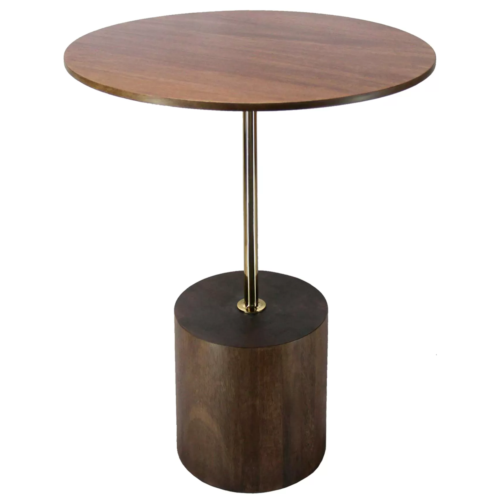 * 23In Wood W Gold Drink Table Discount Best