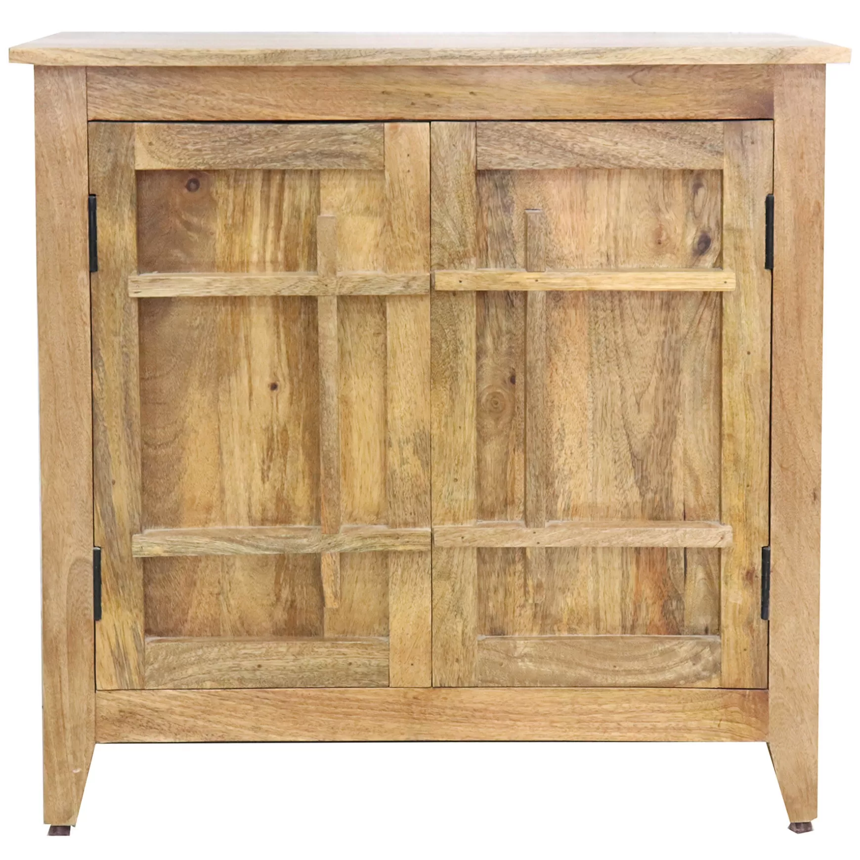 * 2-Door Natural Mango Wood Cabinet Premium Online