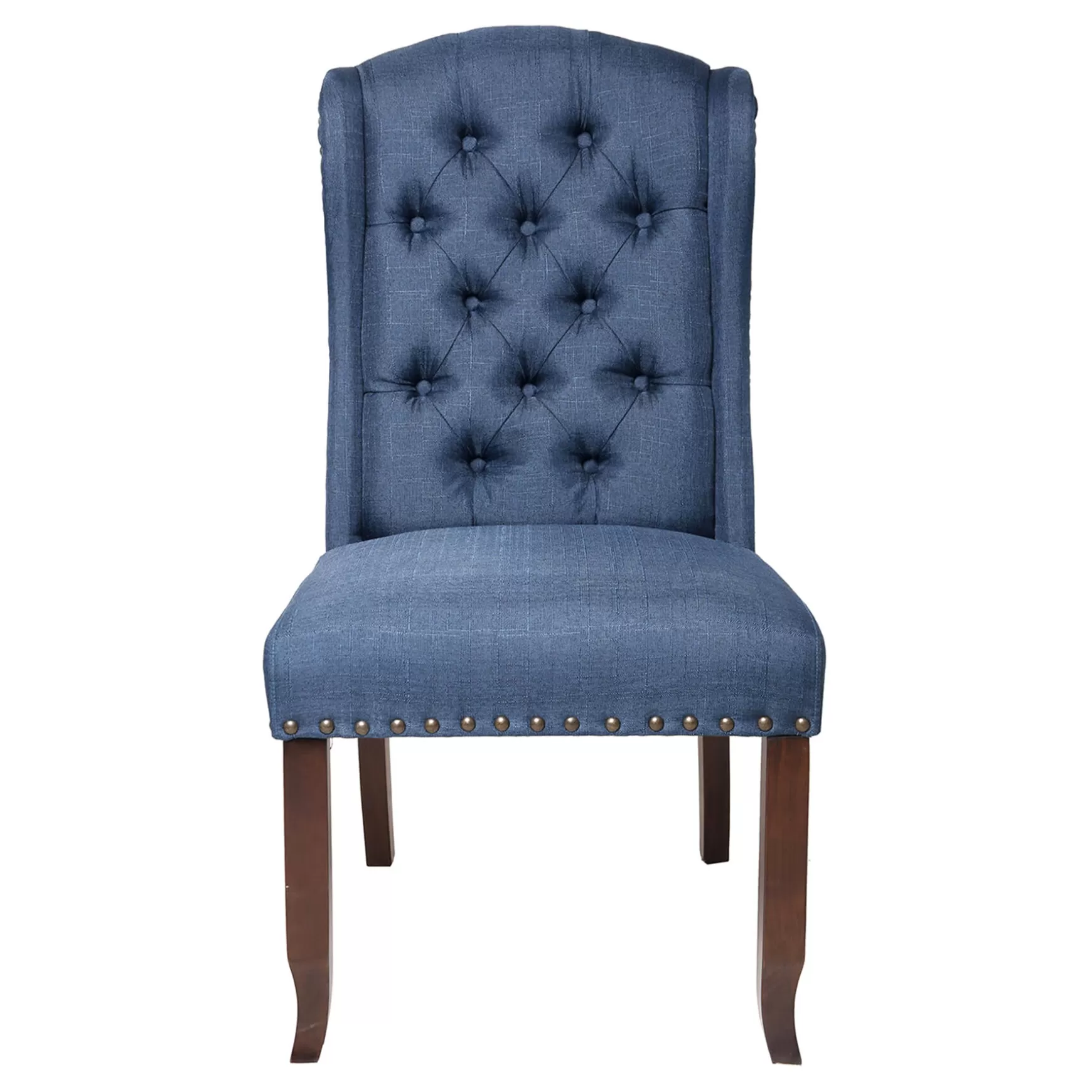 * Aahmad Blue Tufted Wing Dining Chair Featured Cheap