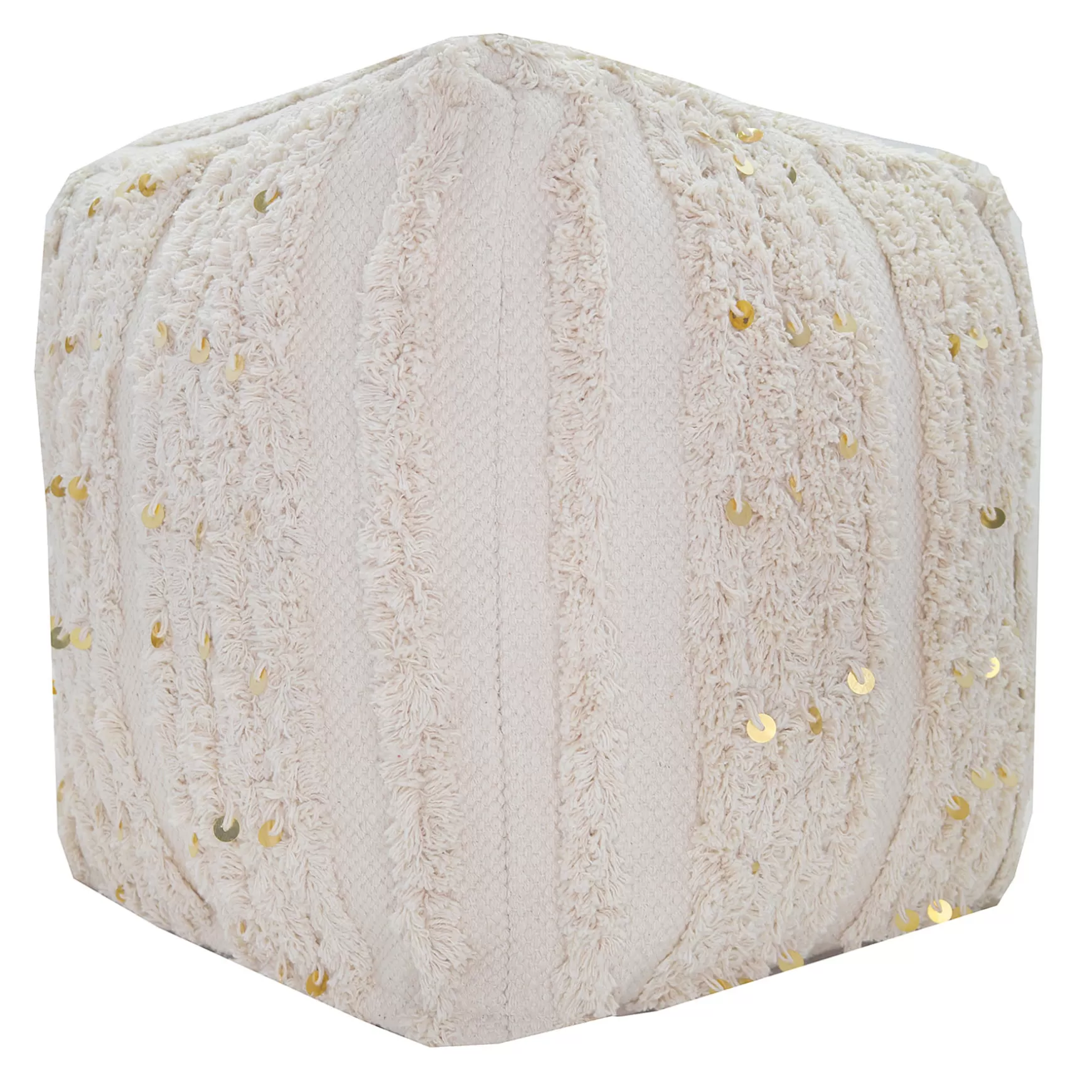 * Amala Sequin Tufted Pouf Premium Discount