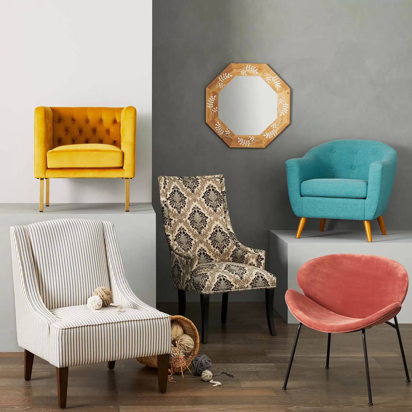 * Bendell Yellow Velvet Tufted Accent Club Chair With Gold Legs Opening Sales Store