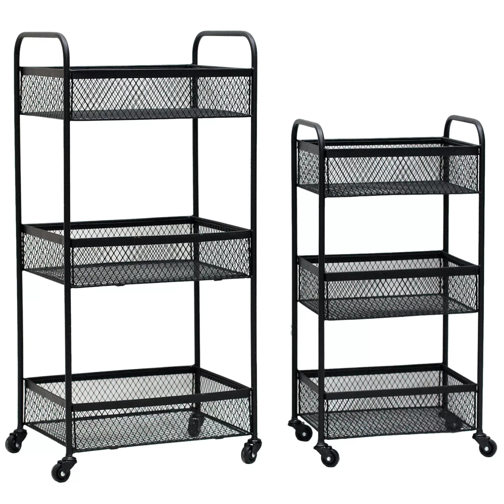 * Black 3 Tier Metal Rolling Cart, 29 Good Quality Store