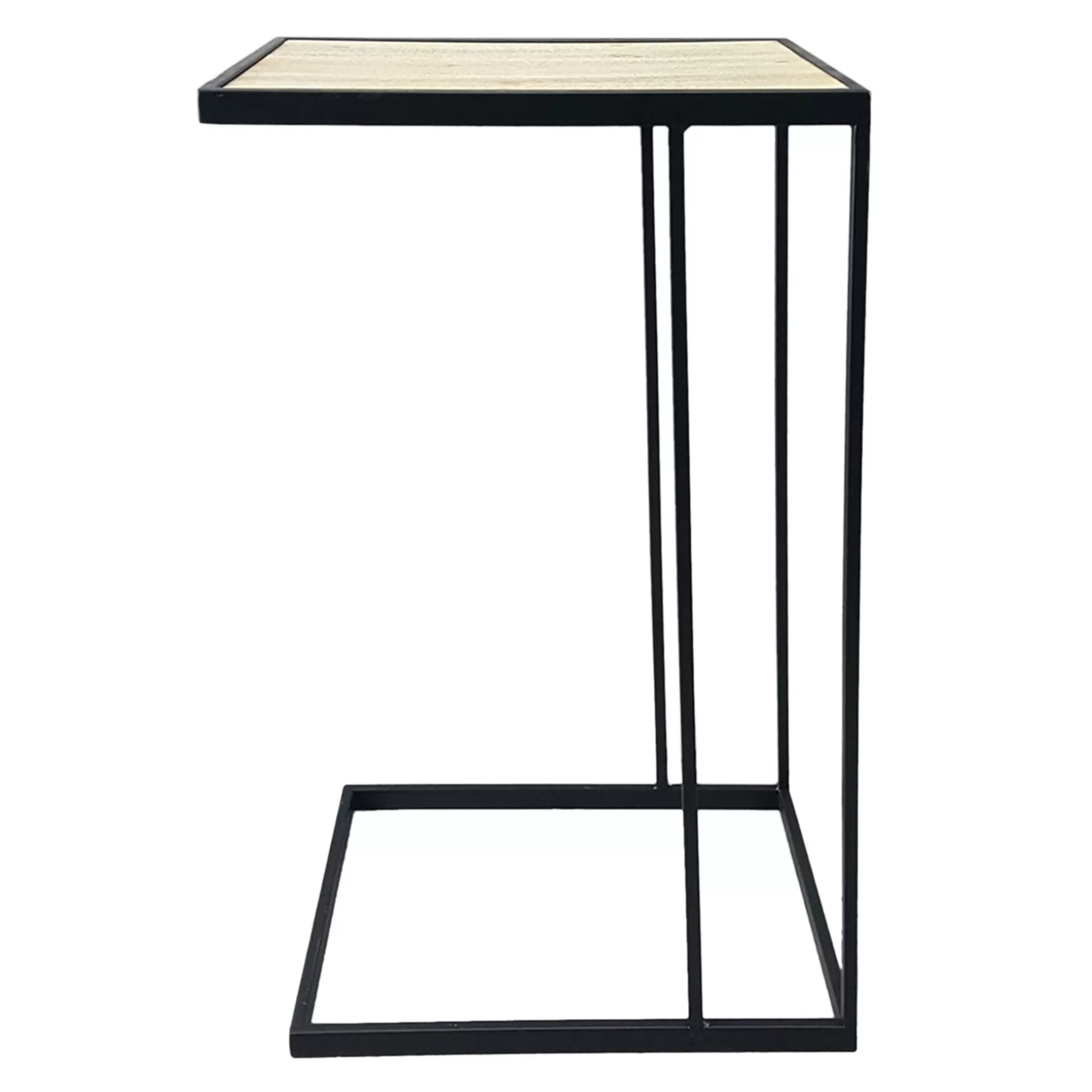 * Black Metal C-Table With Light Wooden Top Less Expensive Shop