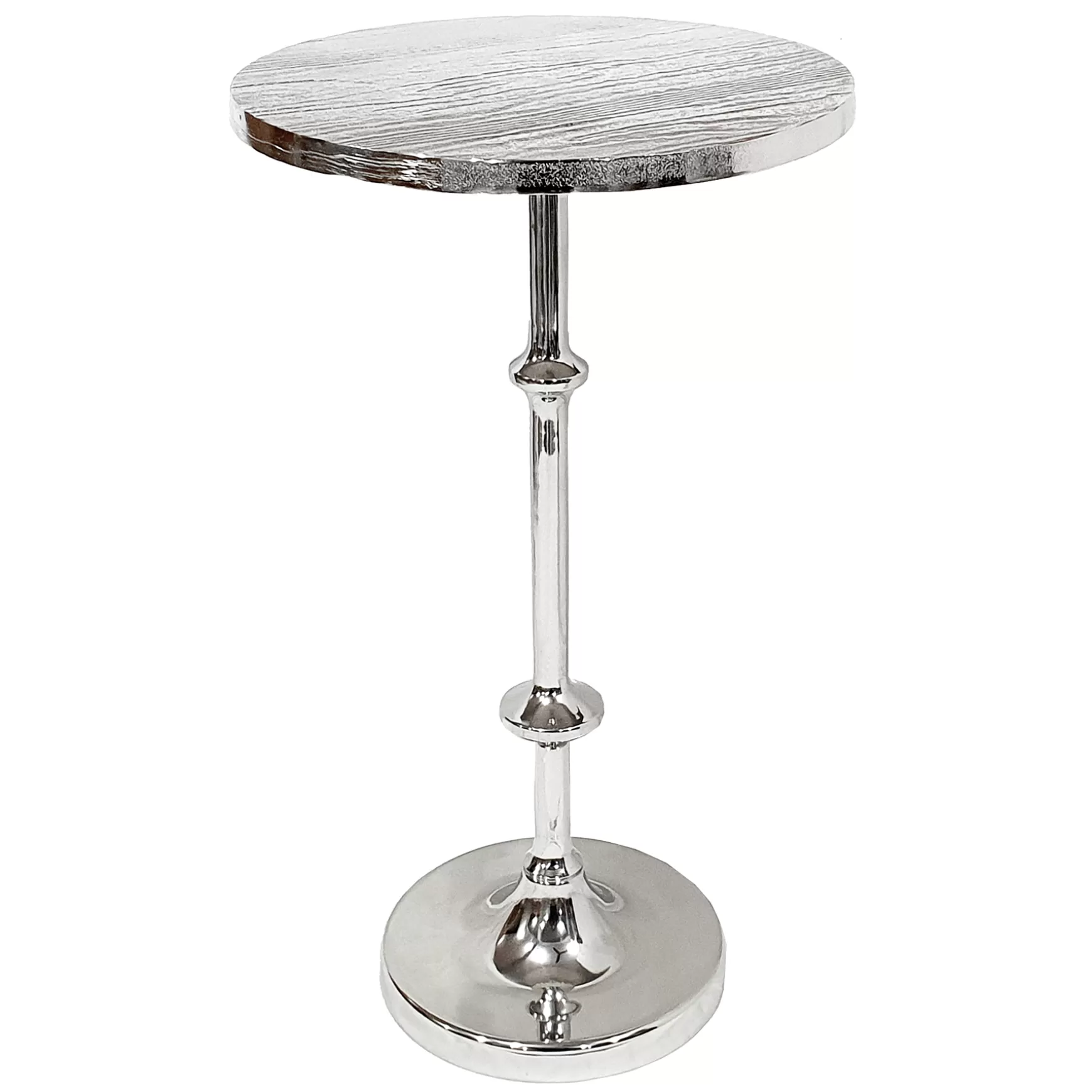 * Calvin Silver Metal Accent Table, 22 Online Discount Outlet