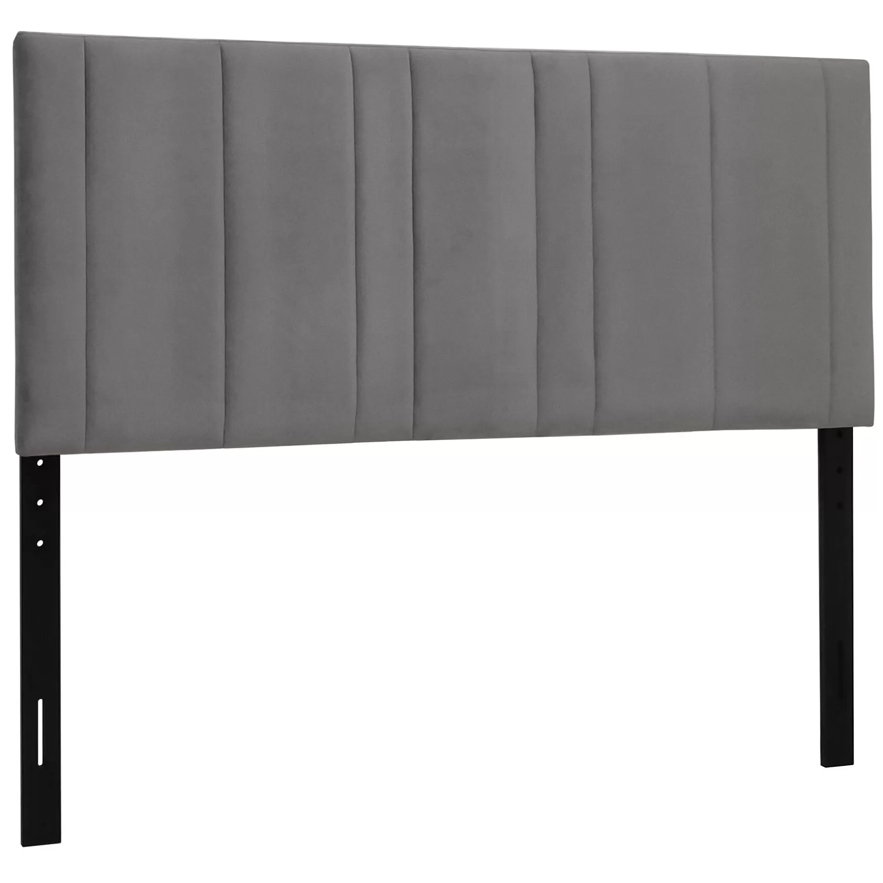 * Chandler Grey Velvet Channeled Queen Headboard Fashion Cheap