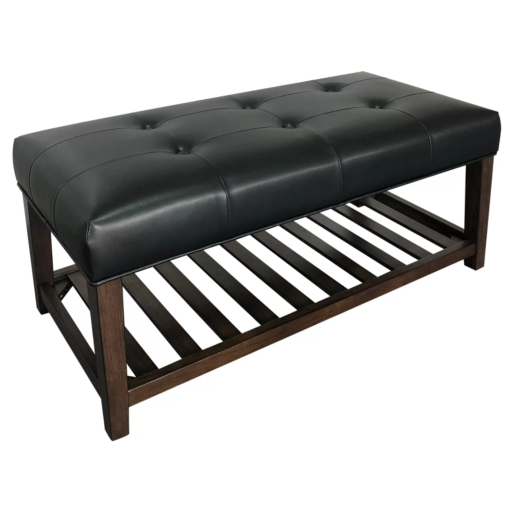 * Collins Black Leather Bench Clearance New