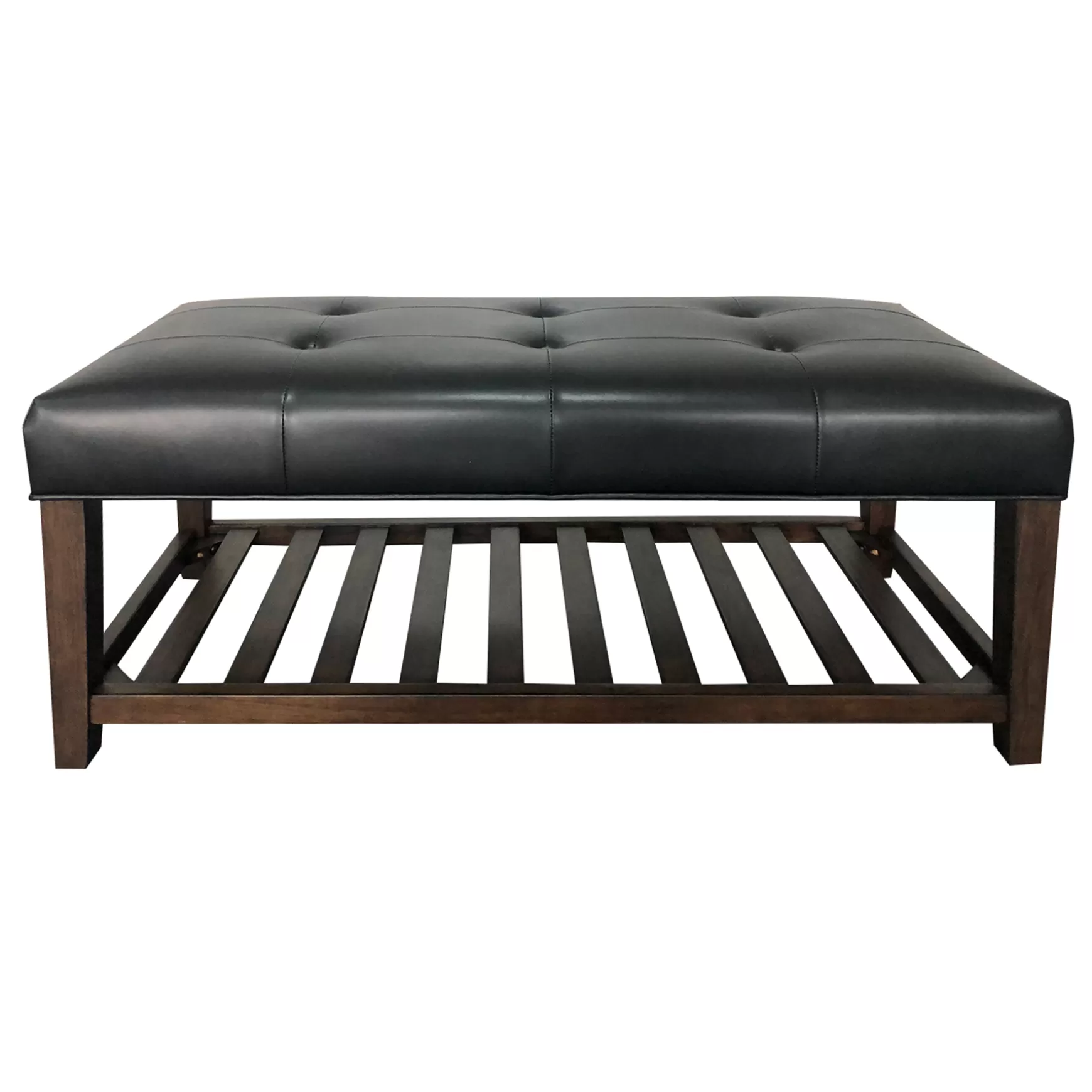 * Collins Black Leather Bench Clearance New