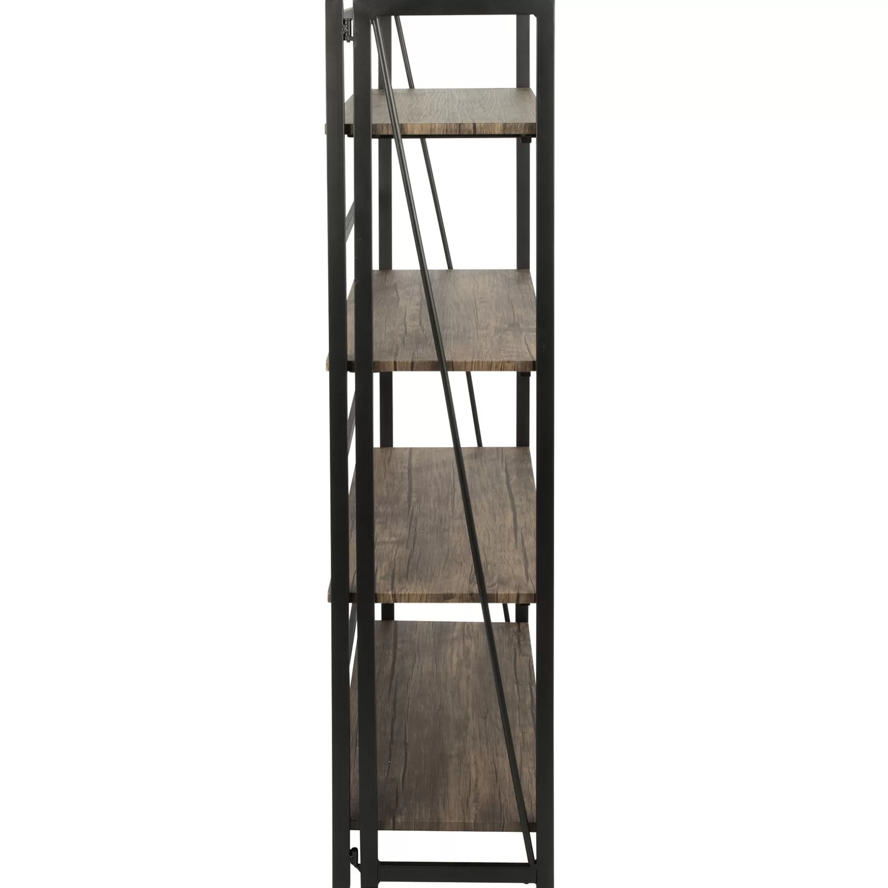 * Dakota 4-Tier Black & Brown Industrial Modern Bookshelf, 49 Low Price Fashion