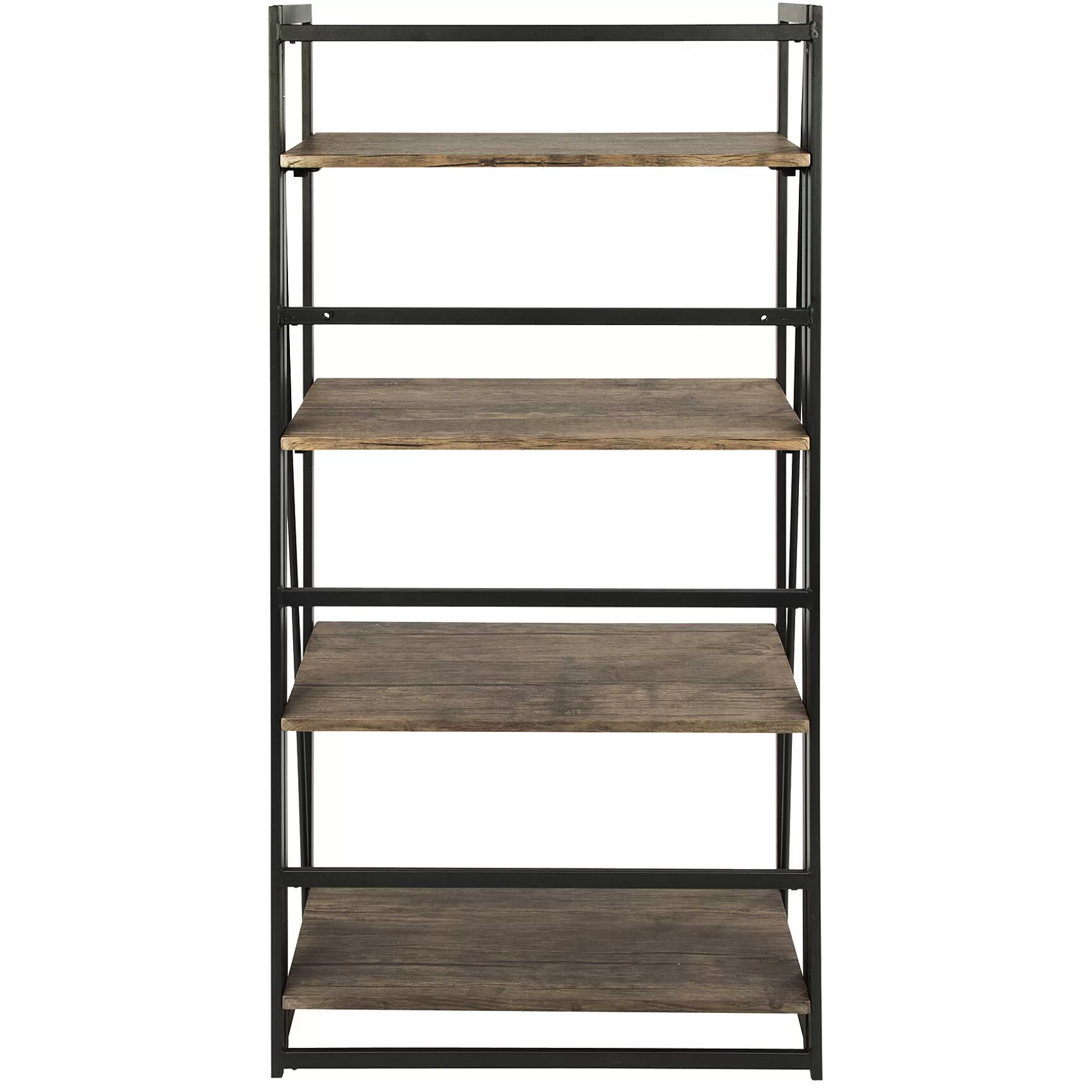 * Dakota 4-Tier Black & Brown Industrial Modern Bookshelf, 49 Low Price Fashion