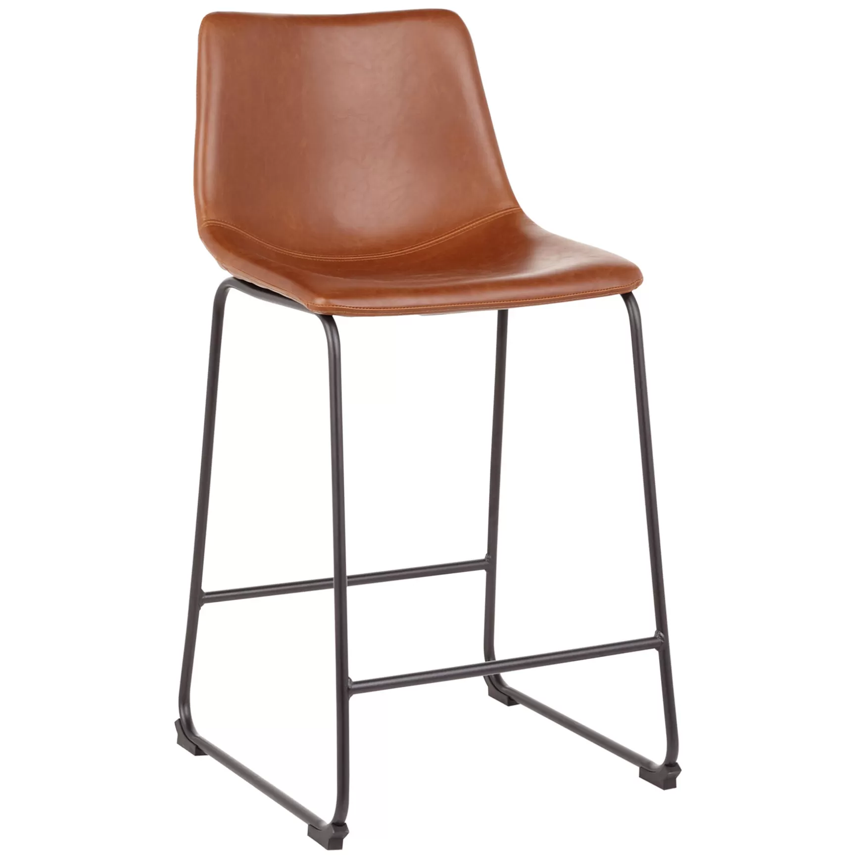 * Drake Cognac Modern Industrial Faux Leather Barstool, 30 Less Expensive Hot