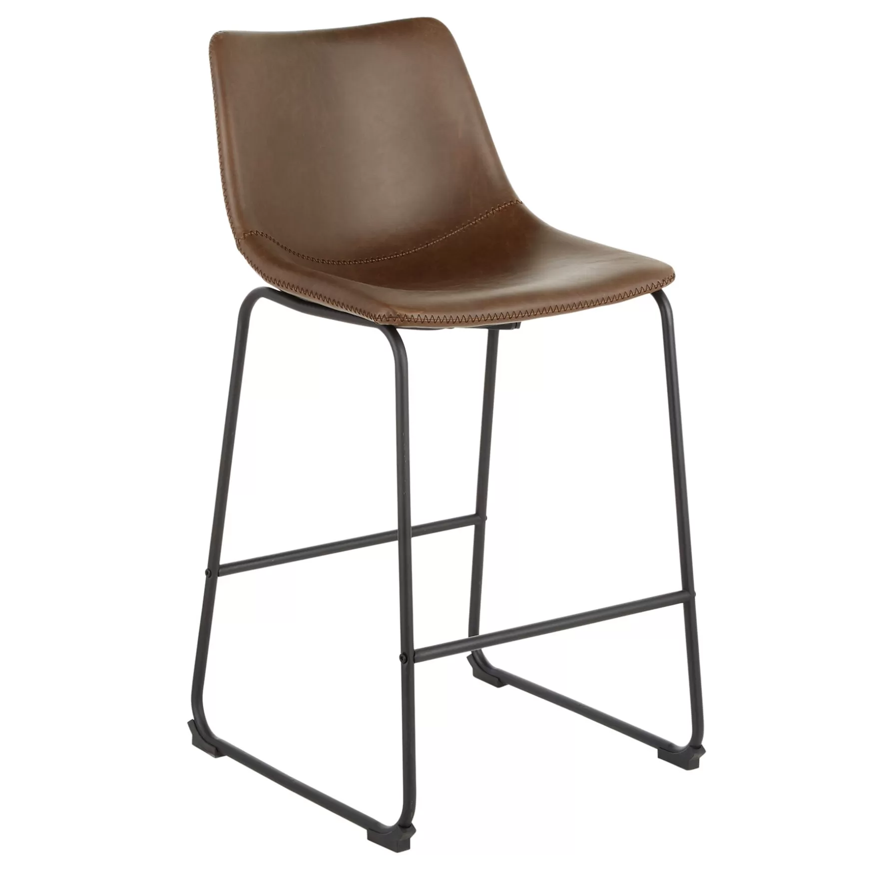 * Drake Espresso Faux Leather Modern Industrial Barstool, 30 Flash Sale Best