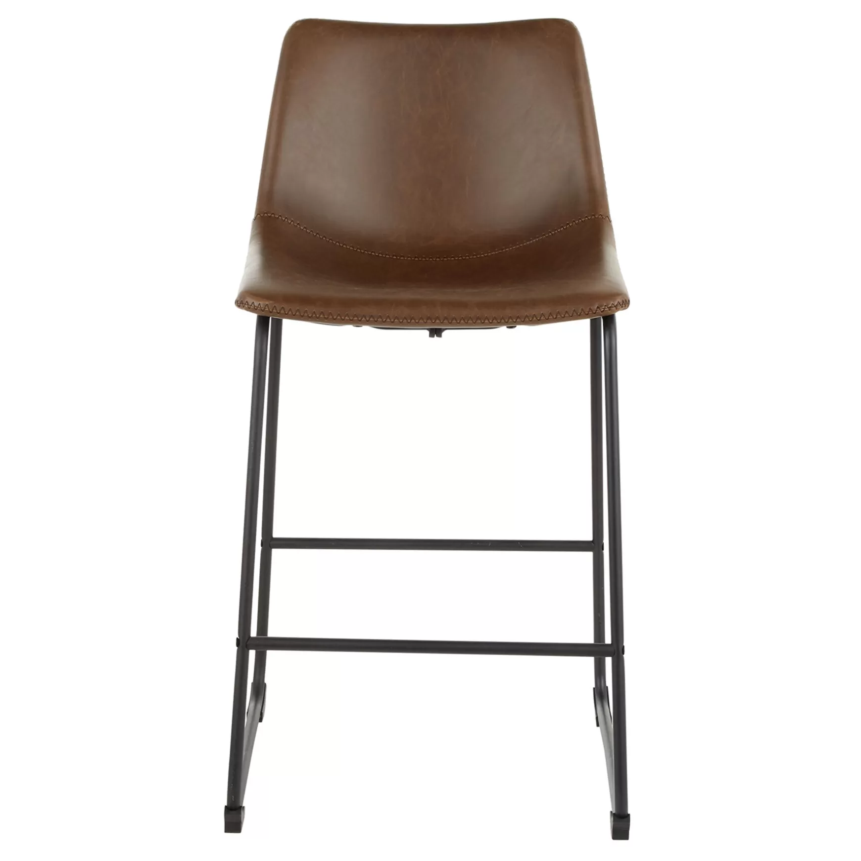 * Drake Espresso Faux Leather Modern Industrial Barstool, 30 Flash Sale Best