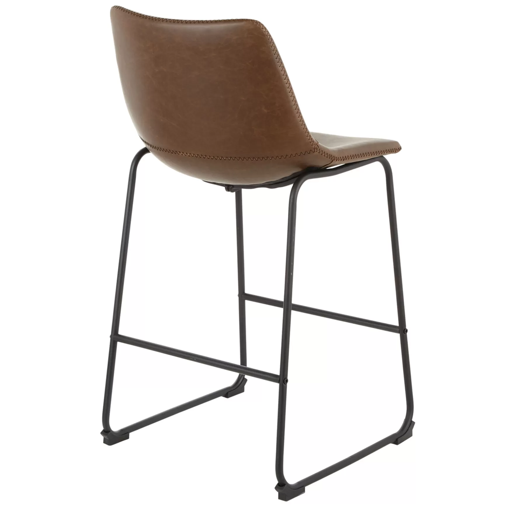 * Drake Espresso Faux Leather Modern Industrial Barstool, 30 Flash Sale Best