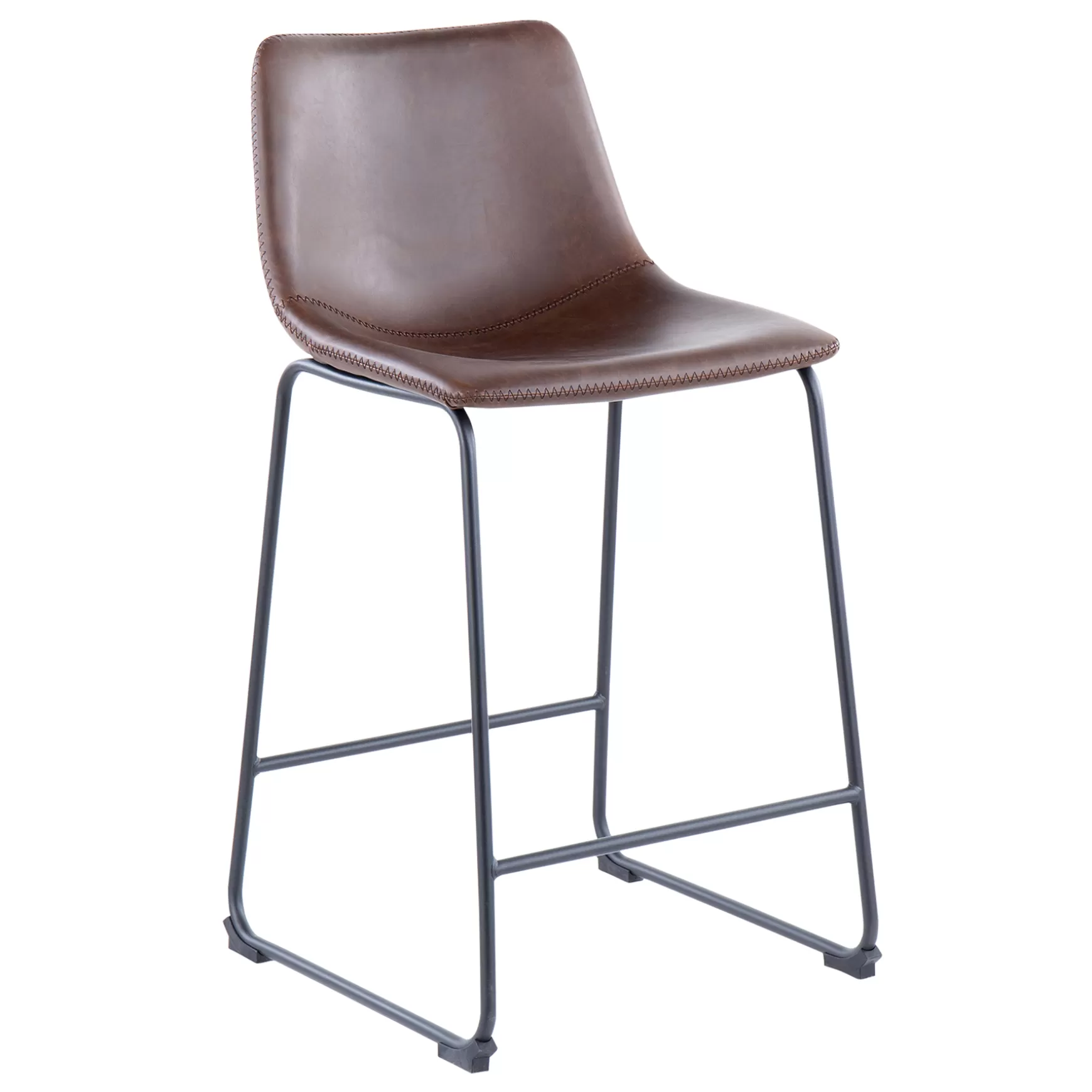 * Drake Modern Faux Leather Industrial Barstool, Espresso Low Price Discount