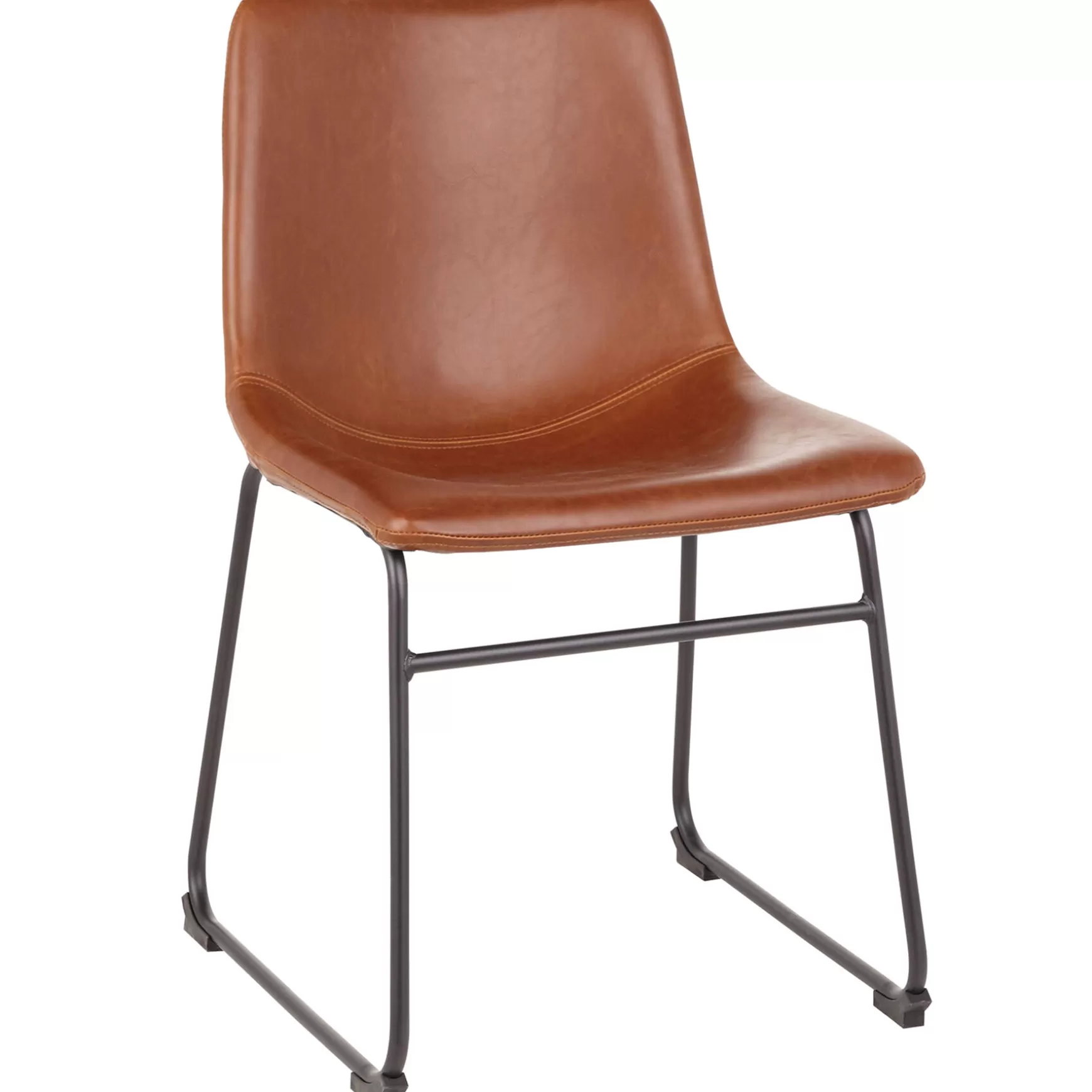 * Drake Modern Industrial Dining Chair, Cognac Clearance Cheap