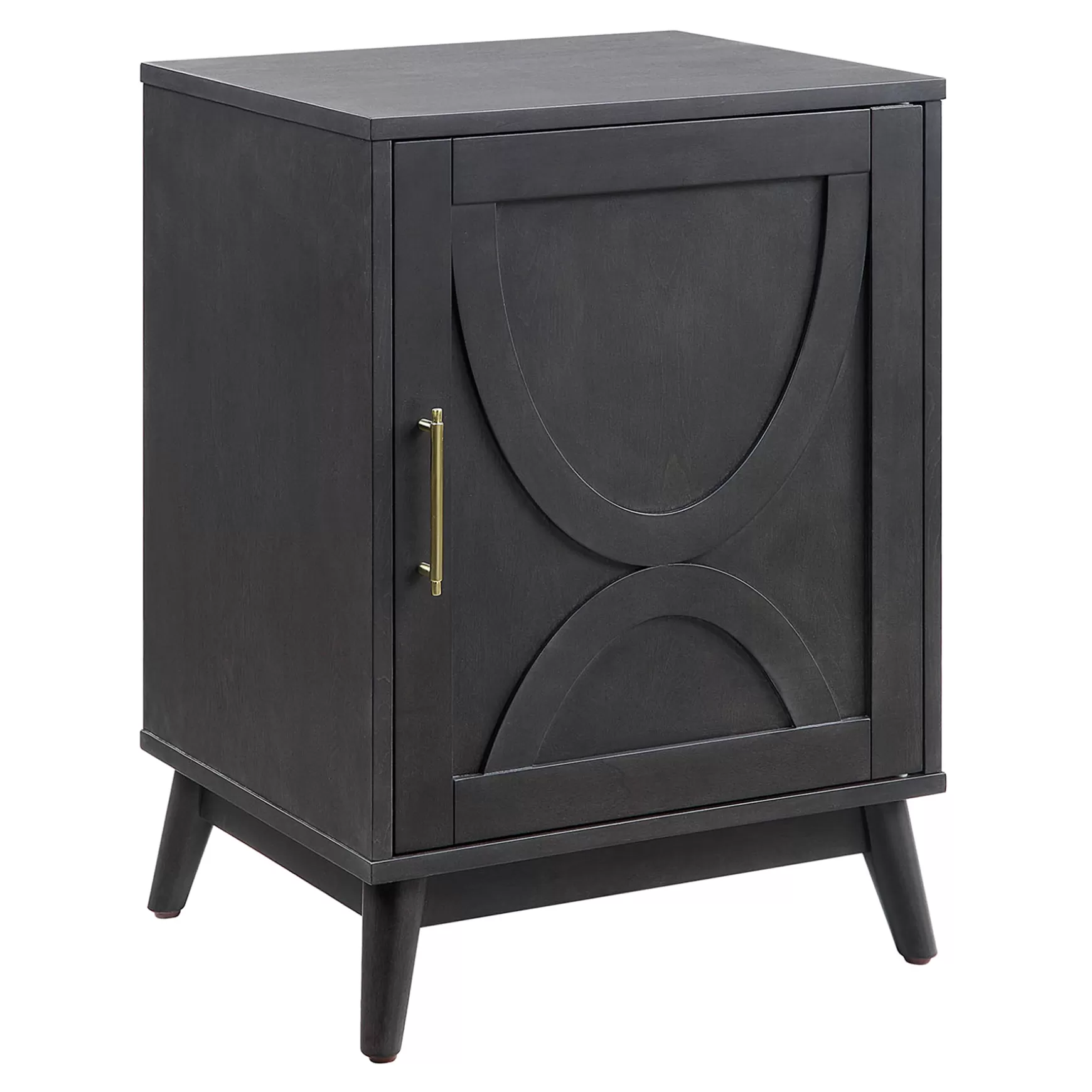 * Ezra Dark Brown Cabinet With Gold Handle Promotion Shop