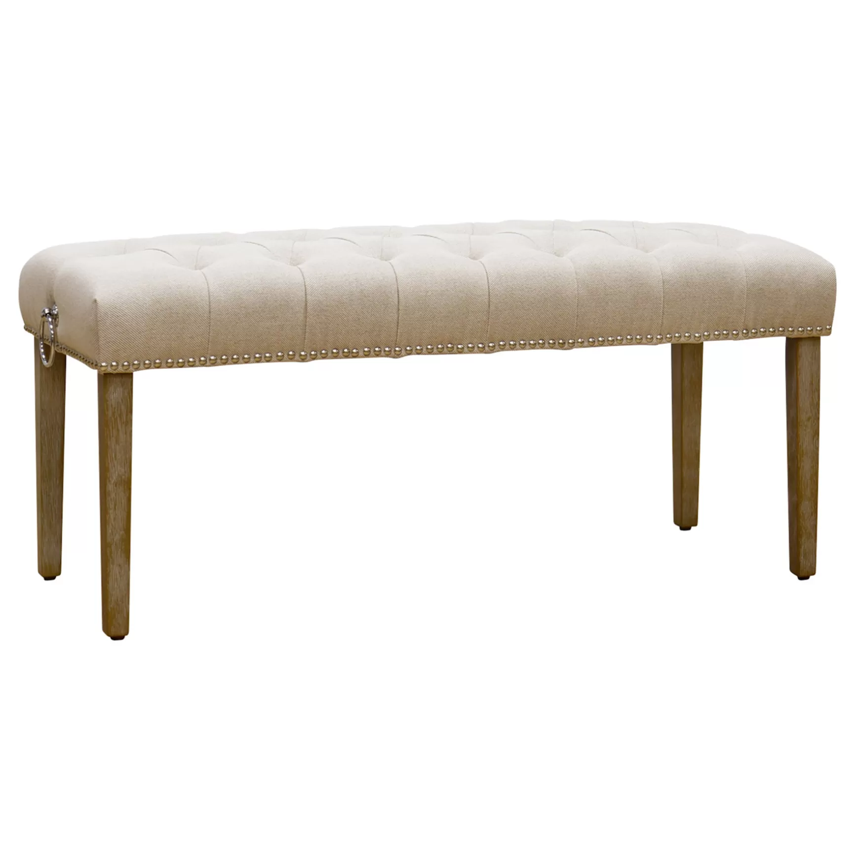 * Grace Mitchell Bailey Tufted Bench With Ring Accents, Kd Discount Hot