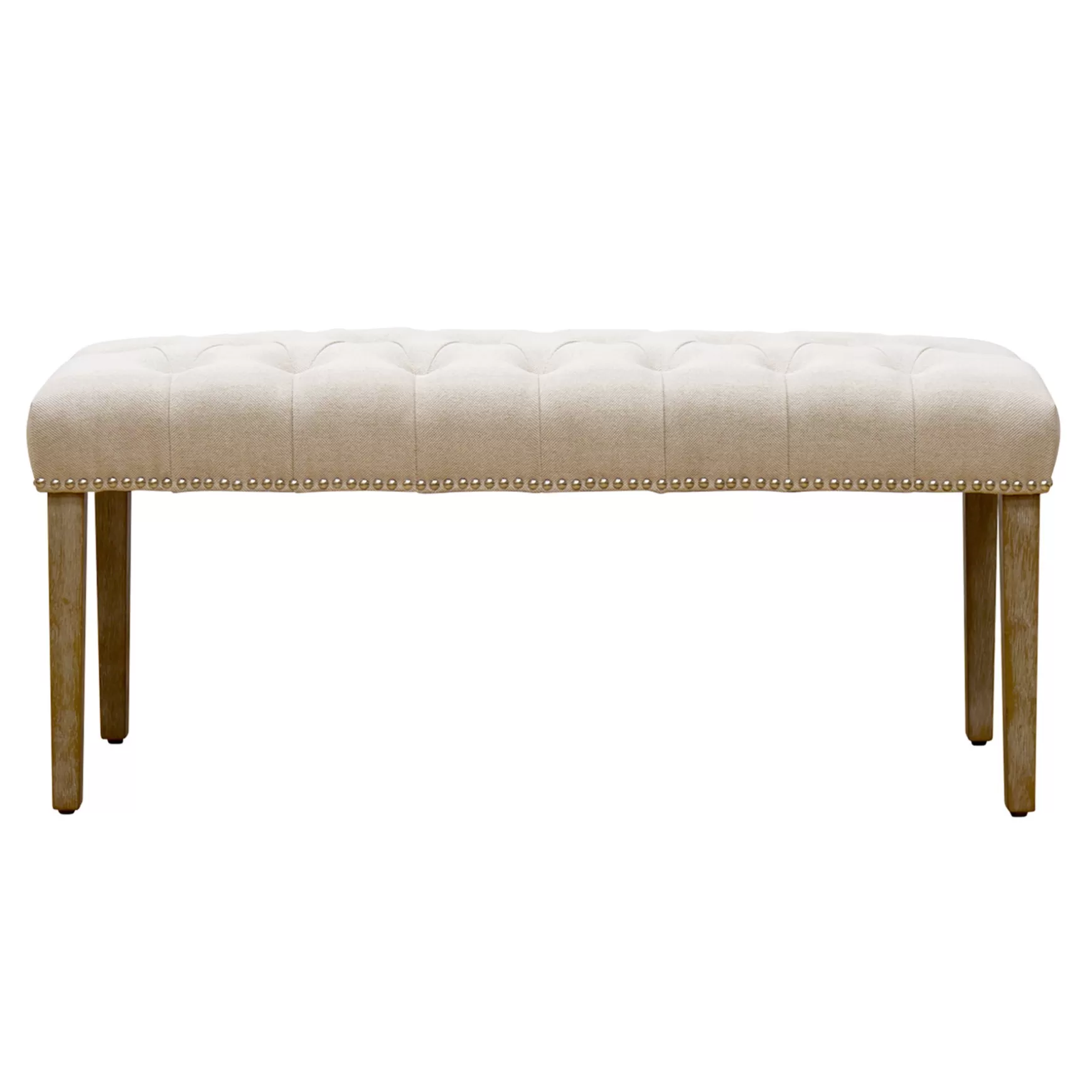 * Grace Mitchell Bailey Tufted Bench With Ring Accents, Kd Discount Hot