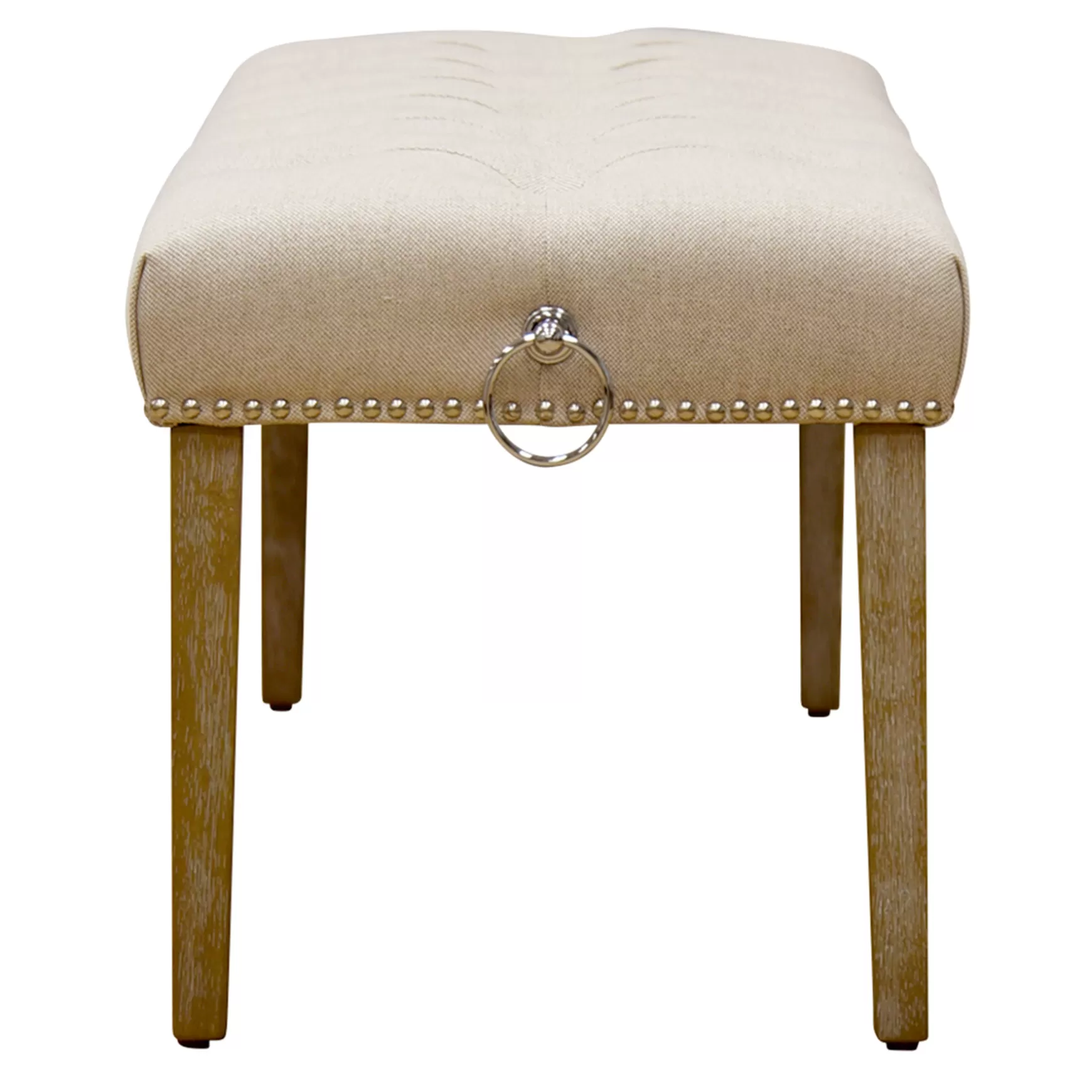 * Grace Mitchell Bailey Tufted Bench With Ring Accents, Kd Discount Hot