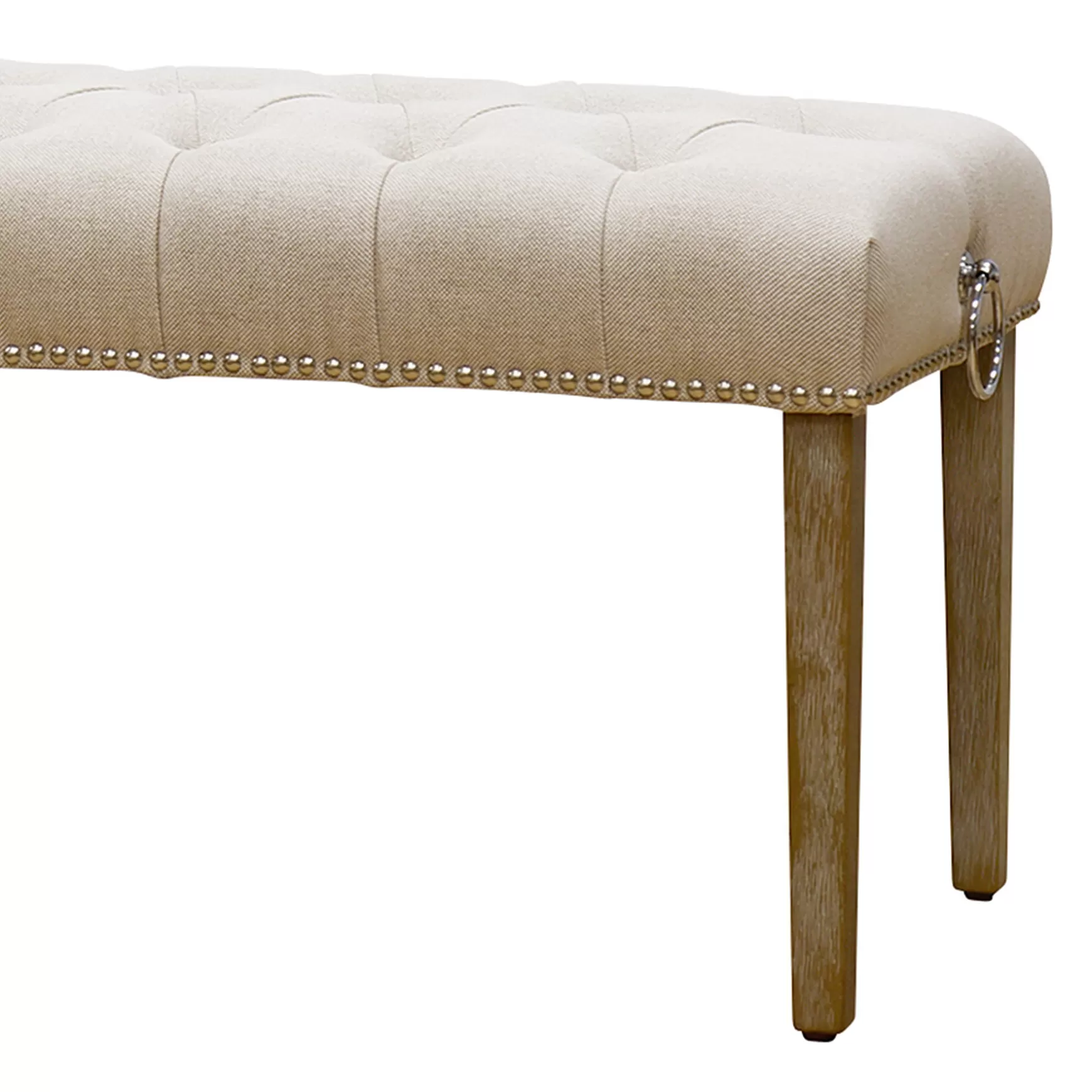 * Grace Mitchell Bailey Tufted Bench With Ring Accents, Kd Discount Hot