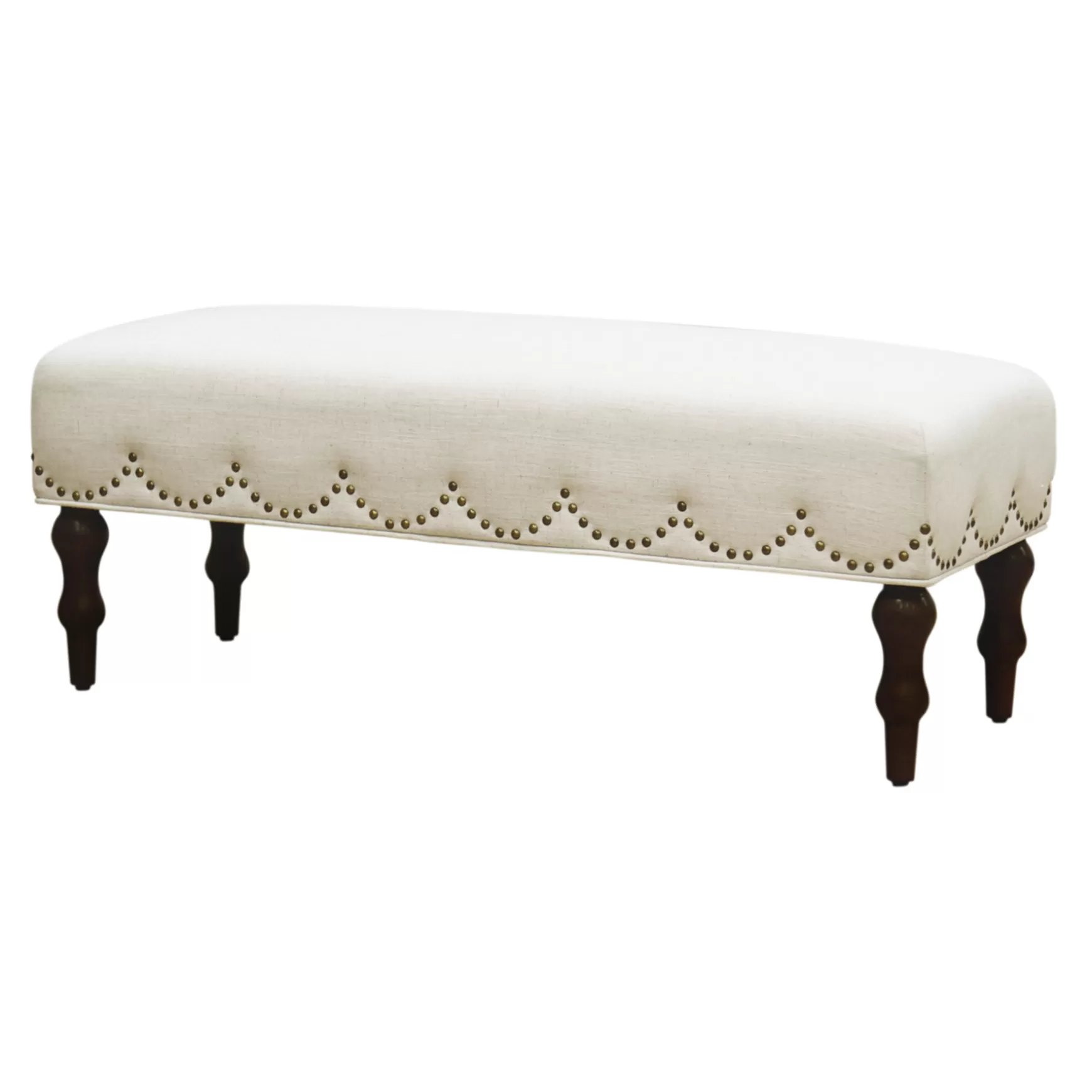 * Grace Mitchell Ellery Bench With Scalloped Nailheads Promotion Outlet