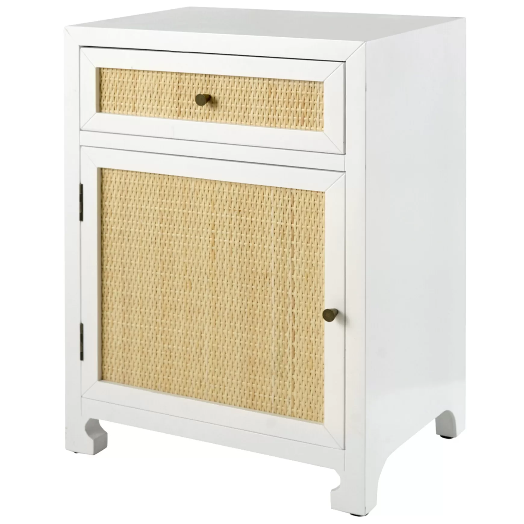 * Grace Mitchell Wood & Rattan Cabinet With Drawer Gift Selection Flash Sale