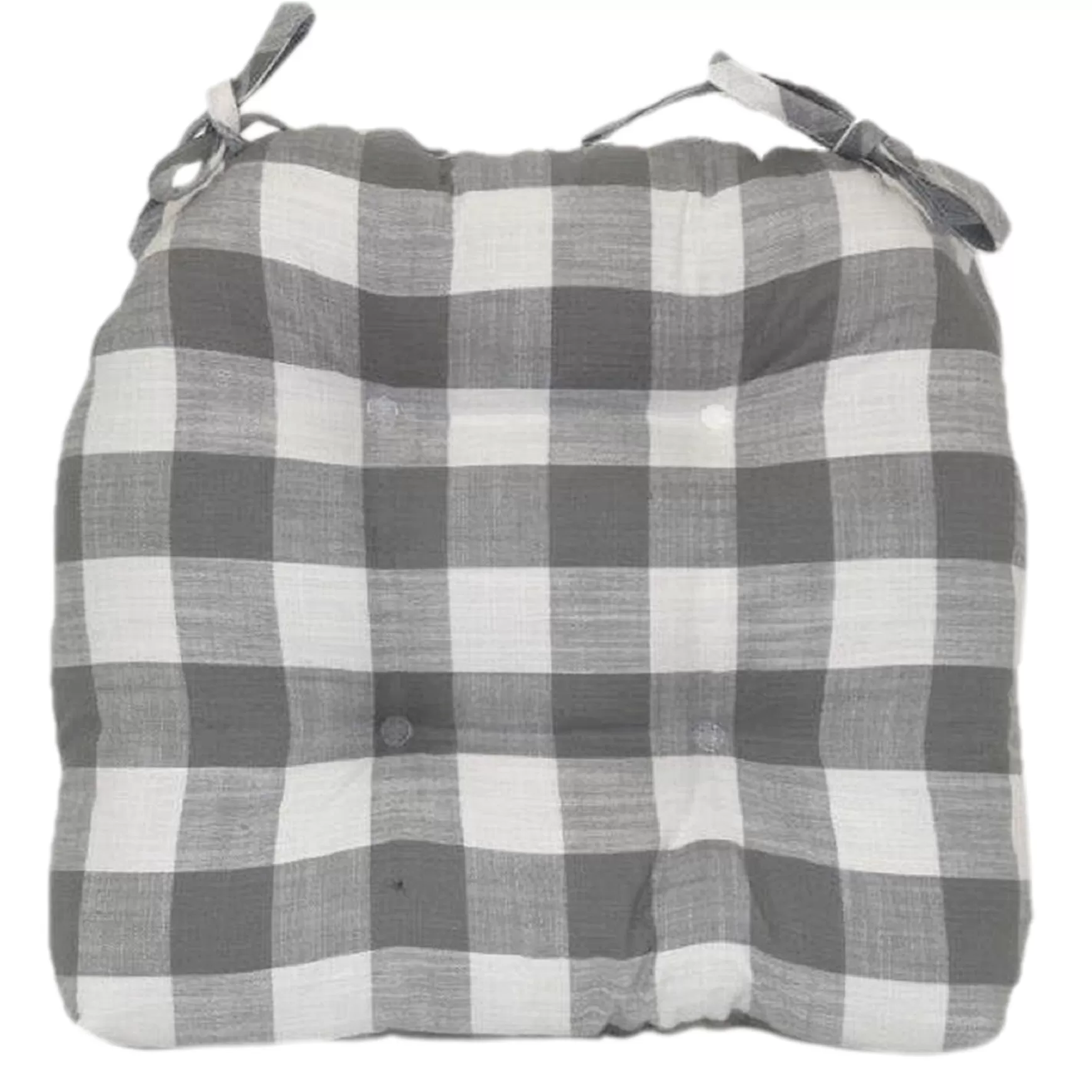 * Grey Cotton Buffalo Check Chair Pad Cheaper Cheap