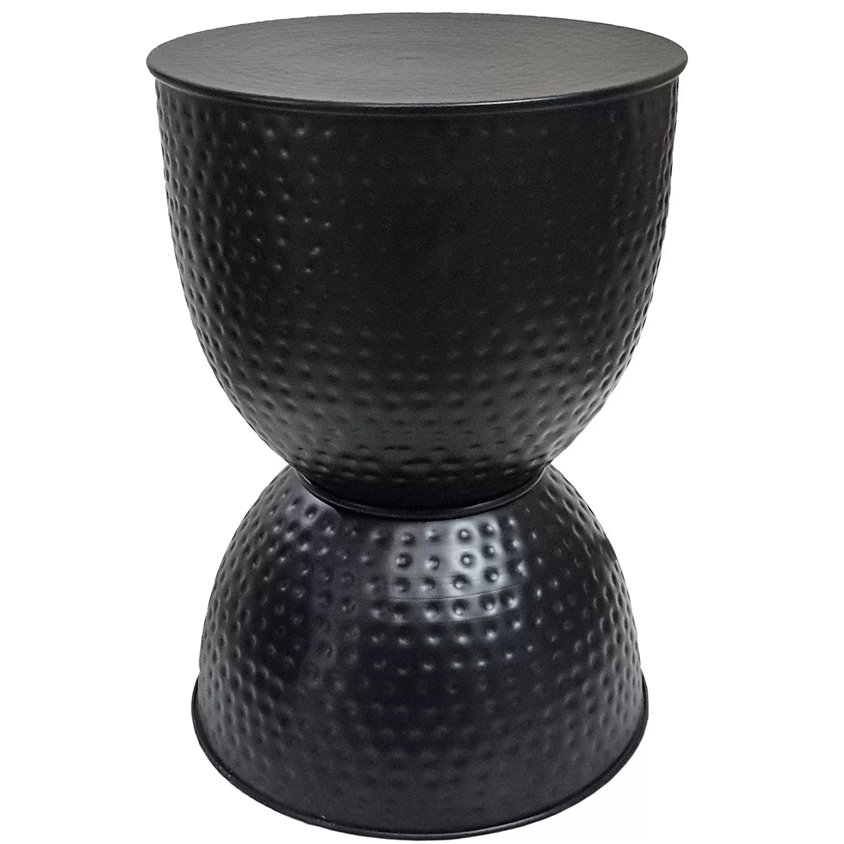 * Hammered Metal Accent Table, Black Low Price Flash Sale