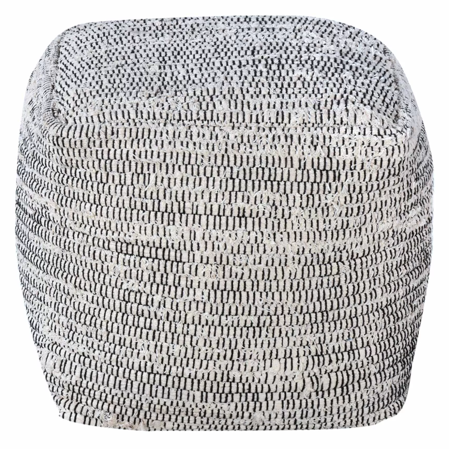 * Honeybloom Black & Cream Pouf Discount Online Cheap