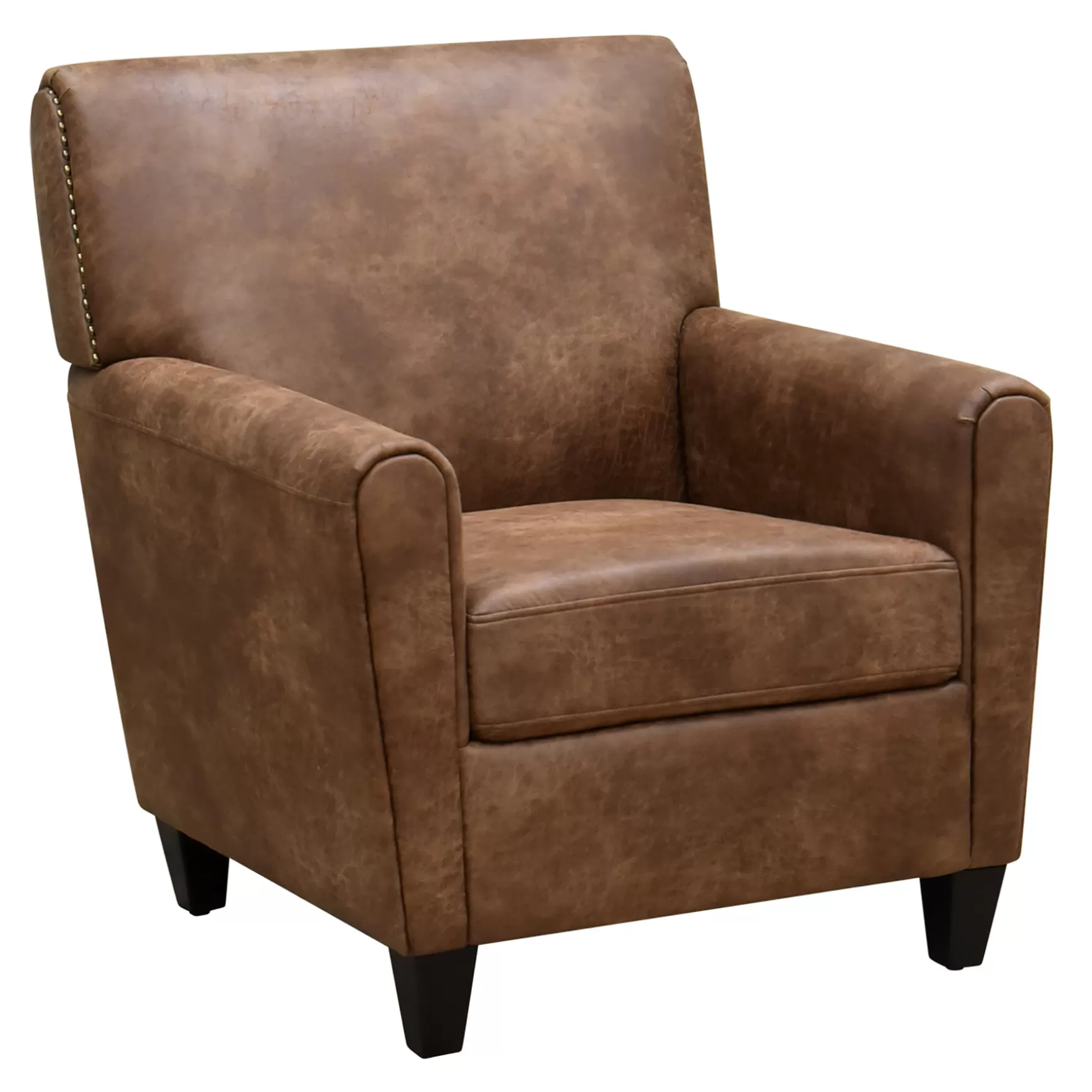 * Honeybloom Dylan Brown Faux Leather Arm Chair Flash Sale Outlet