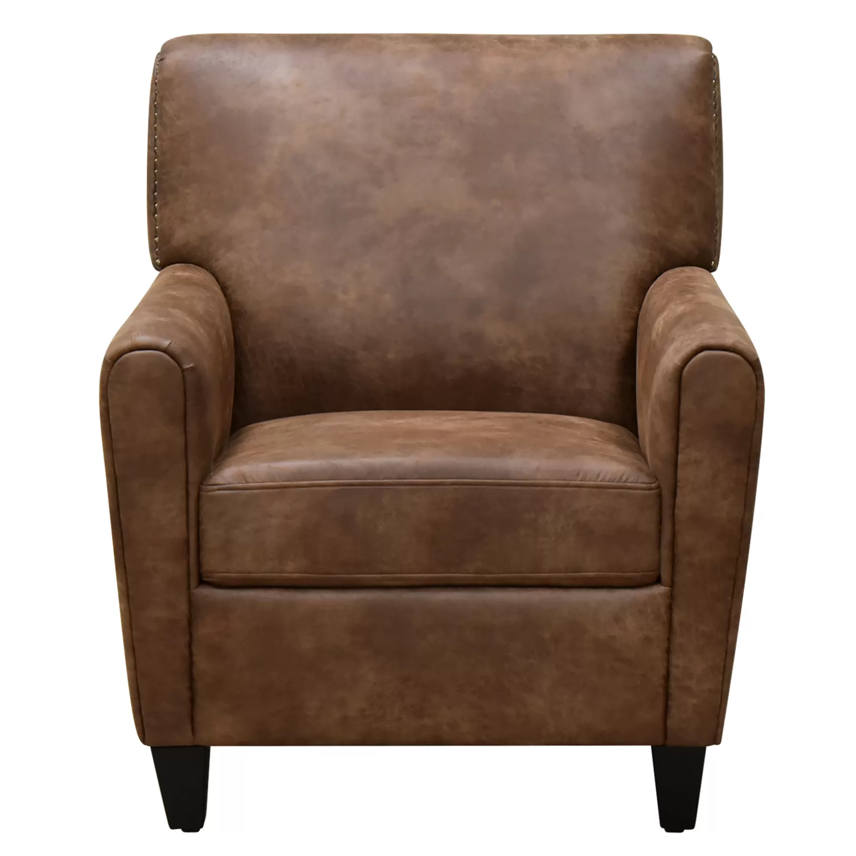 * Honeybloom Dylan Brown Faux Leather Arm Chair Flash Sale Outlet