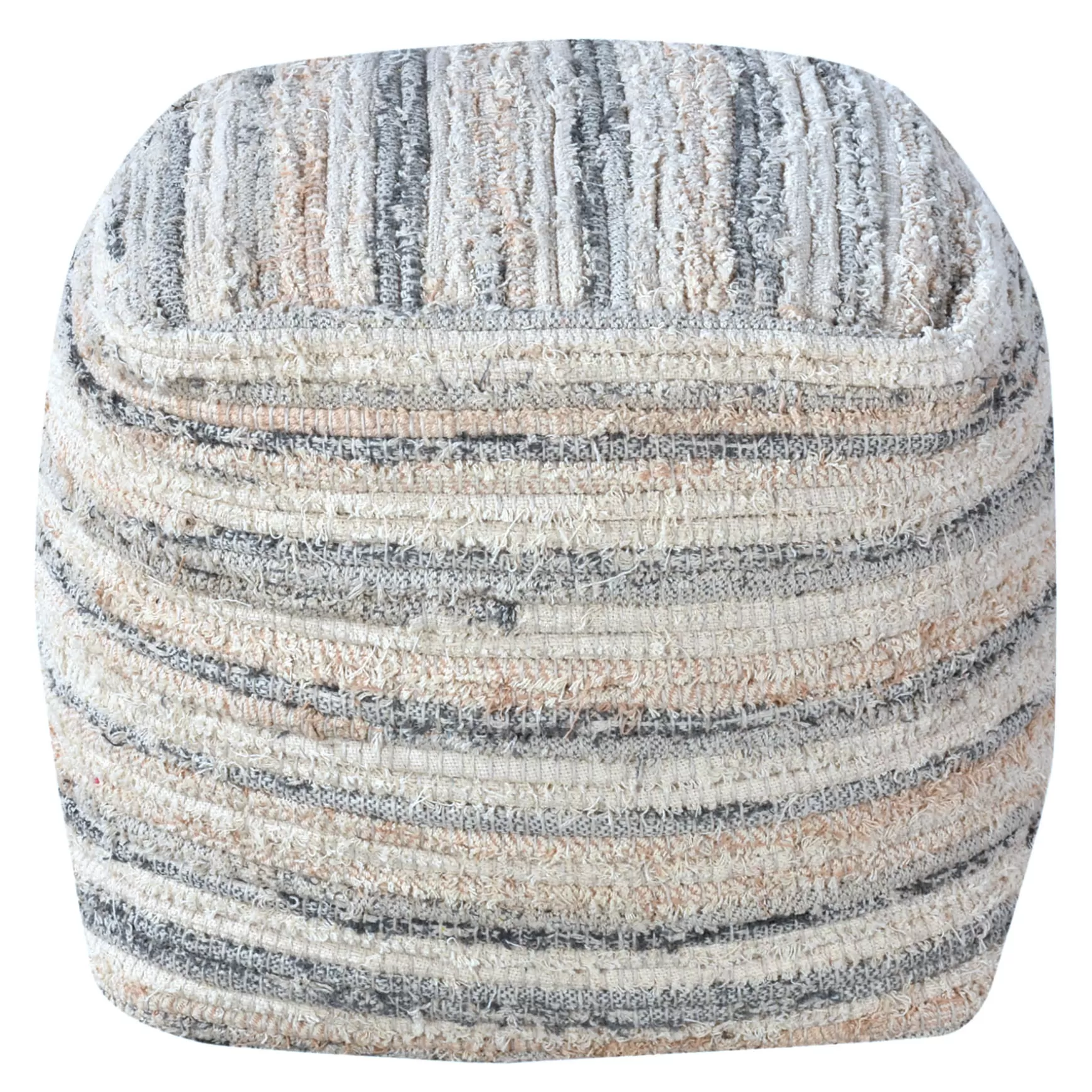 * Honeybloom Grey & Cream Pouf Opening Sales Cheap