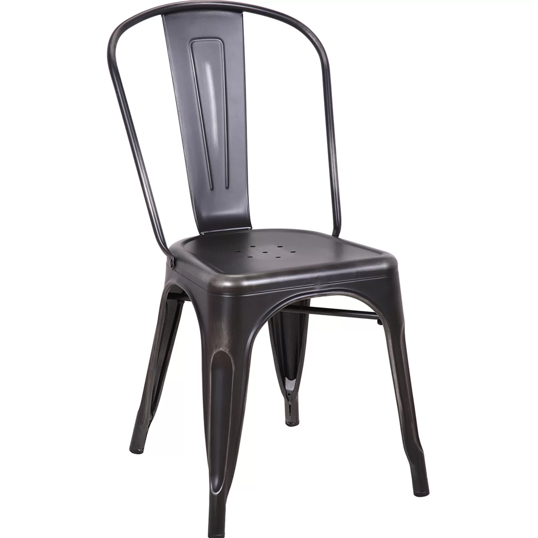 * Honeybloom Idris Black Metal Dining Chair Good Quality Hot