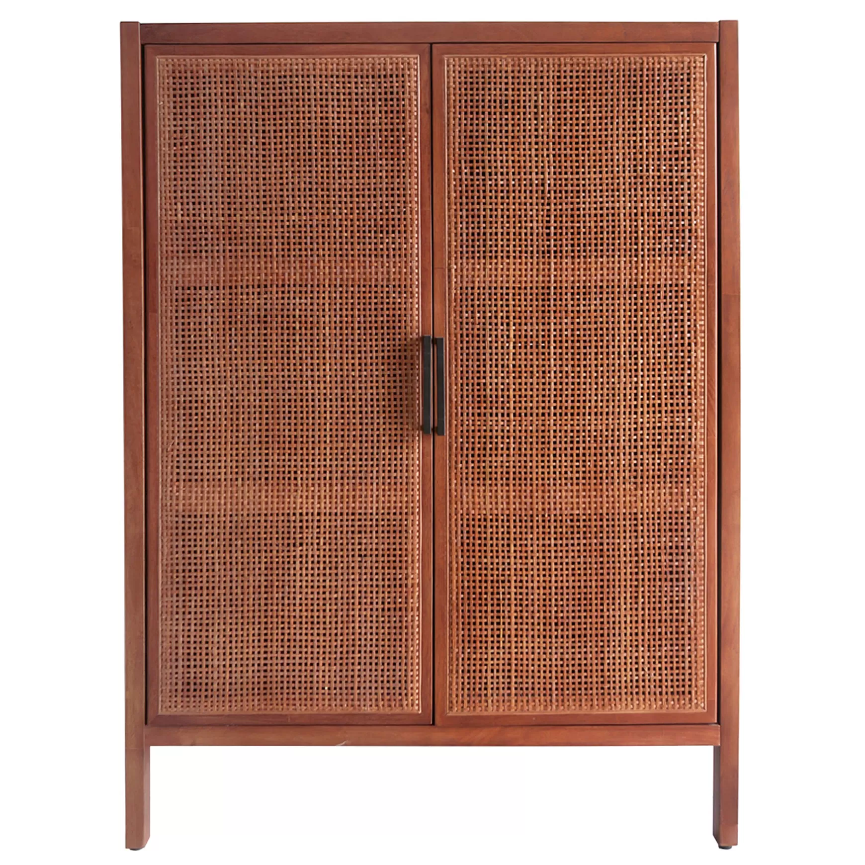 * Honeybloom Wood Rattan Door Cabinet Premium Shop