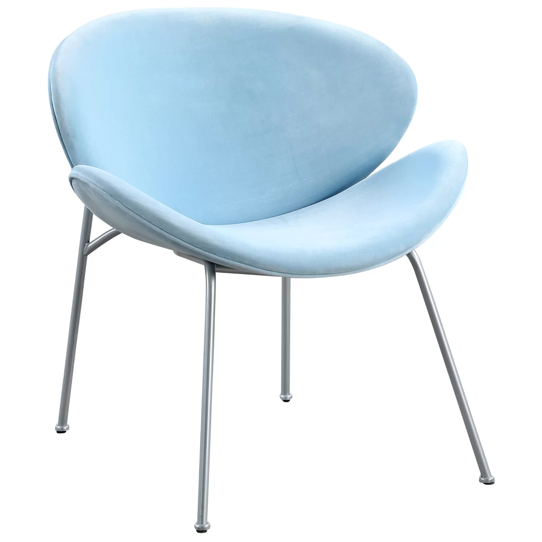 * Jagger Accent Chair With Silver Metal Legs, Blue Outlet Online