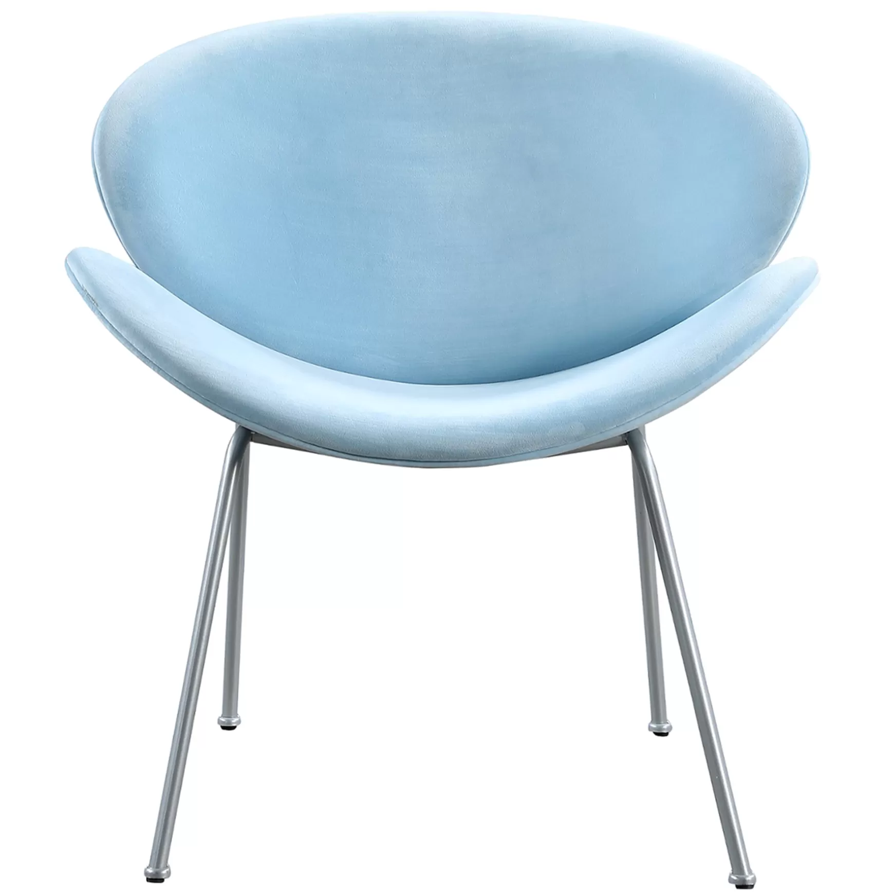 * Jagger Accent Chair With Silver Metal Legs, Blue Outlet Online