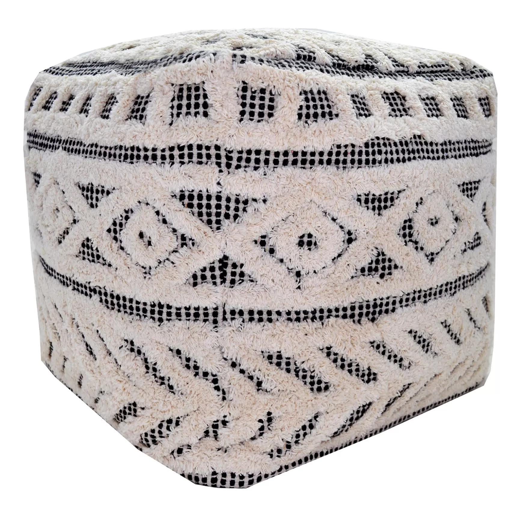 * Kai Diamond Tufted Pouf, 16 Outlet Discount