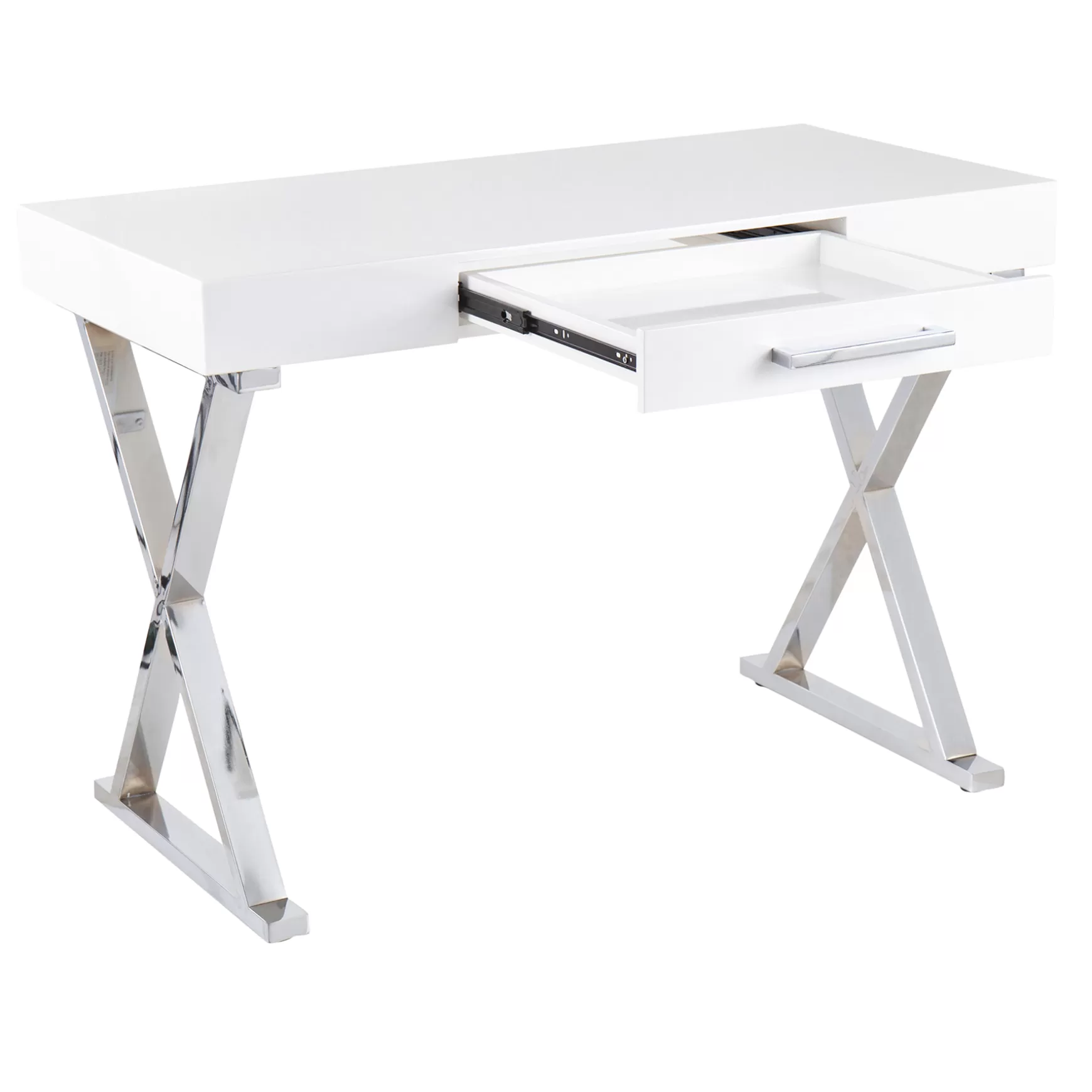 * Laila Ali Astrid Chrome Desk Bargain Sale Best Sale