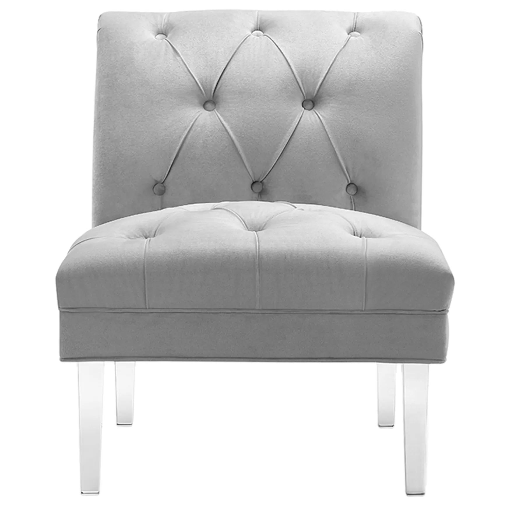 * Laila Ali Grey Tufted Acrylic Leg Accent Chair Kd Fashion Hot