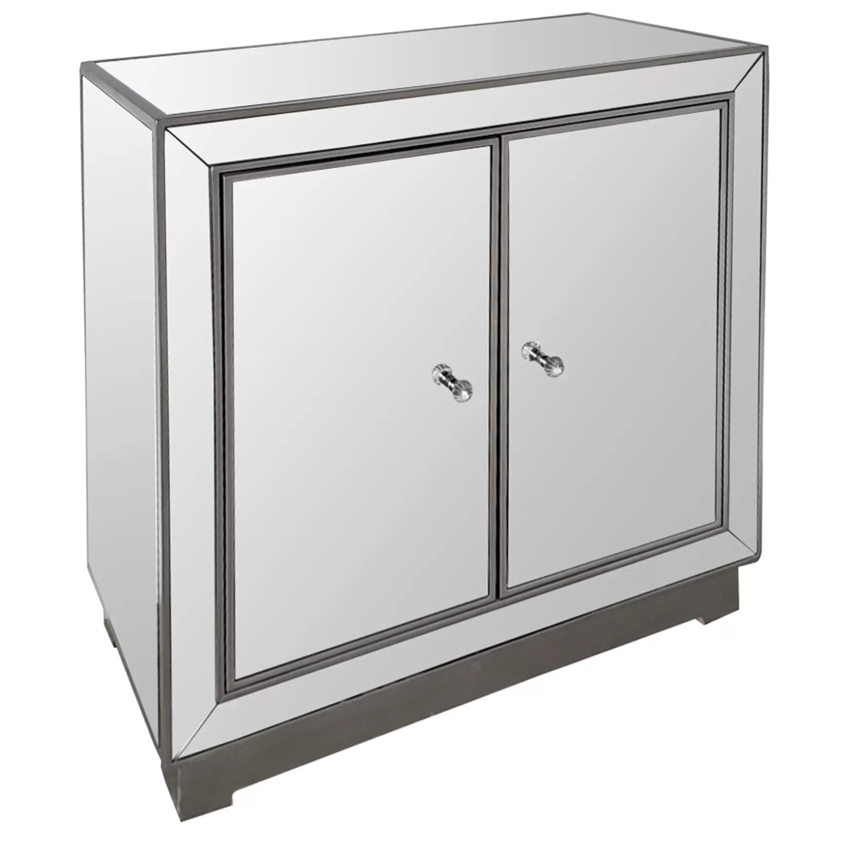 * Laila Ali Modern Living 2-Door Mirrored Cabinet Fashion Discount