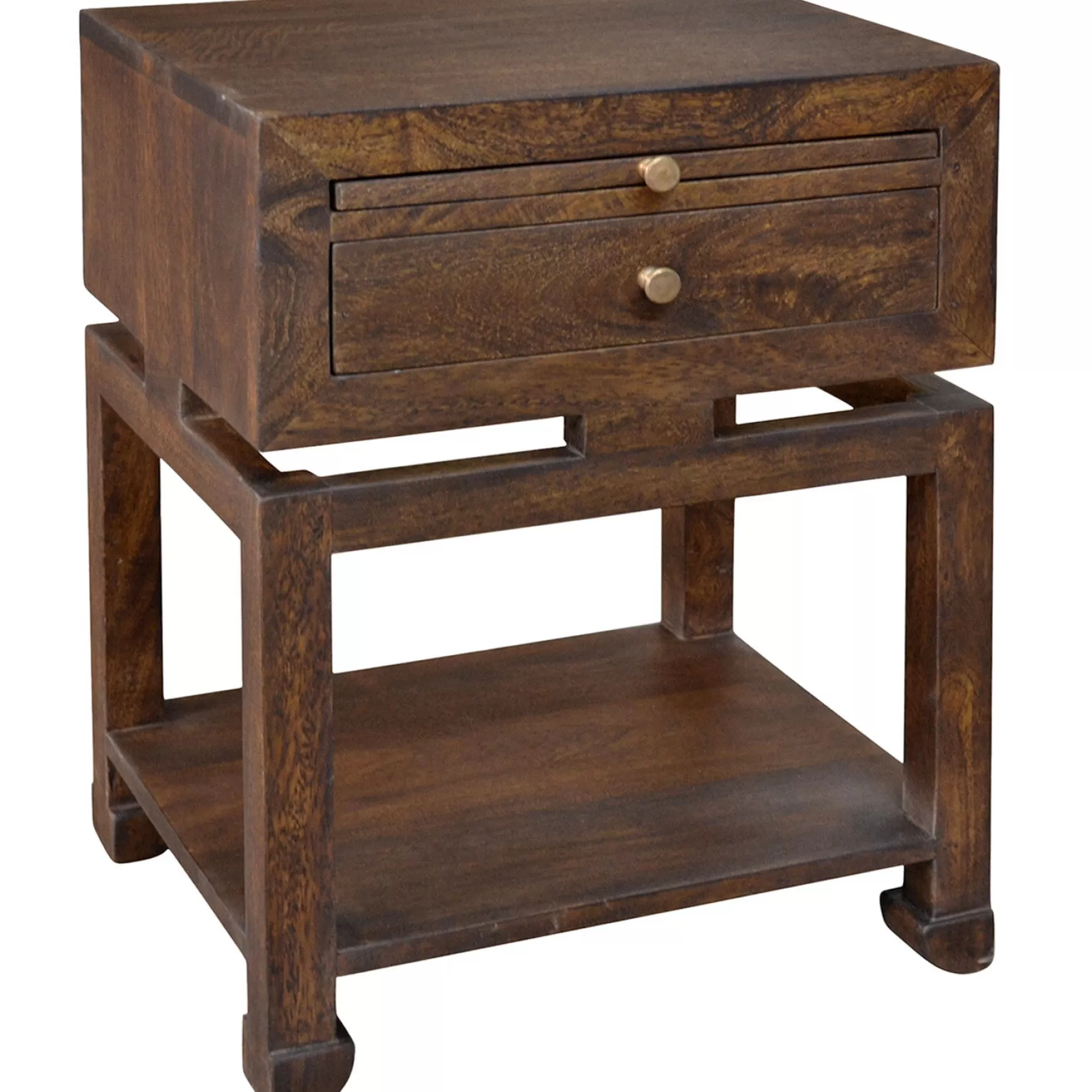 * Maddison Chestnut Wood Side Table With Drawer Discount Outlet