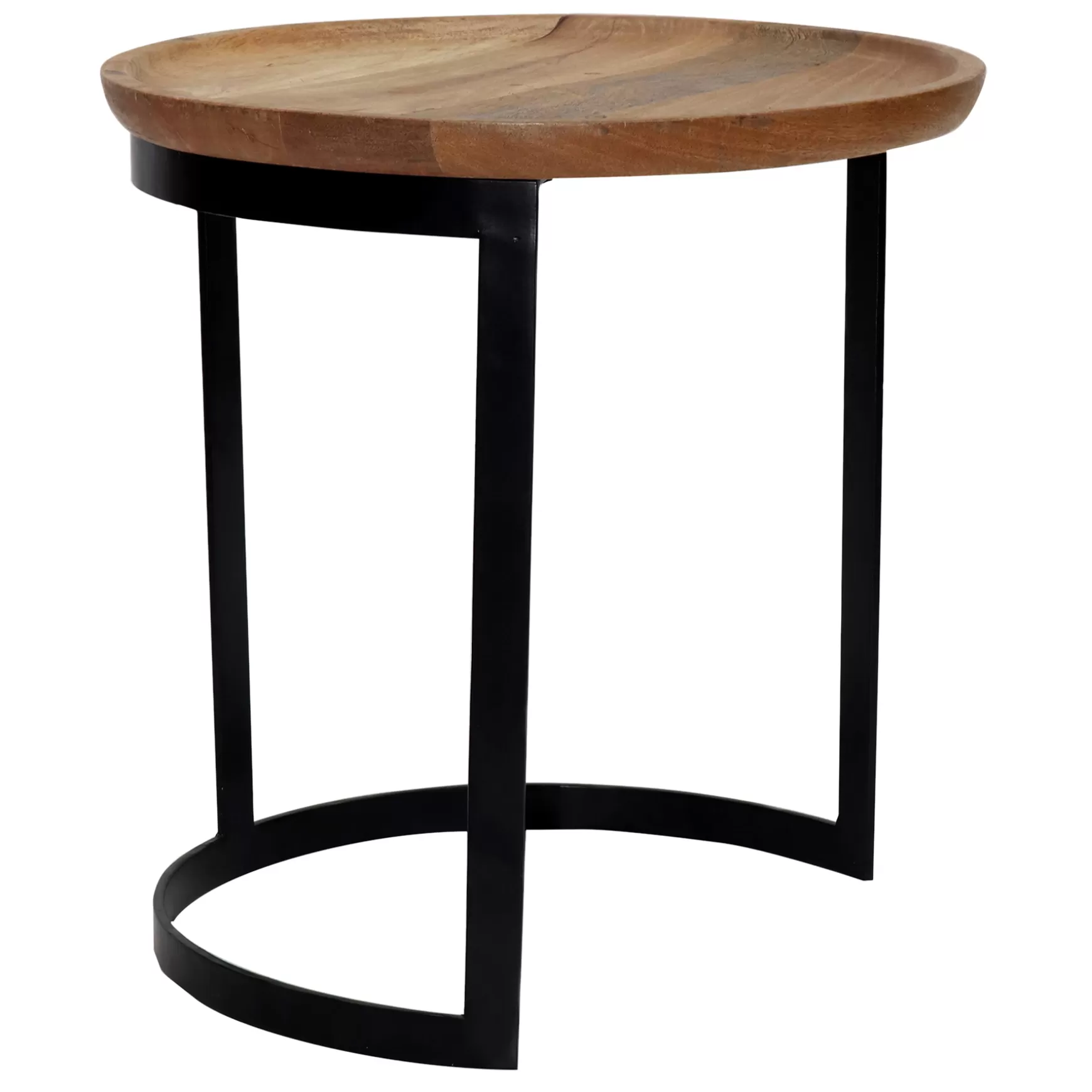 * Mango Wood Top Side Table With Metal Base, Small Gift Selection Flash Sale