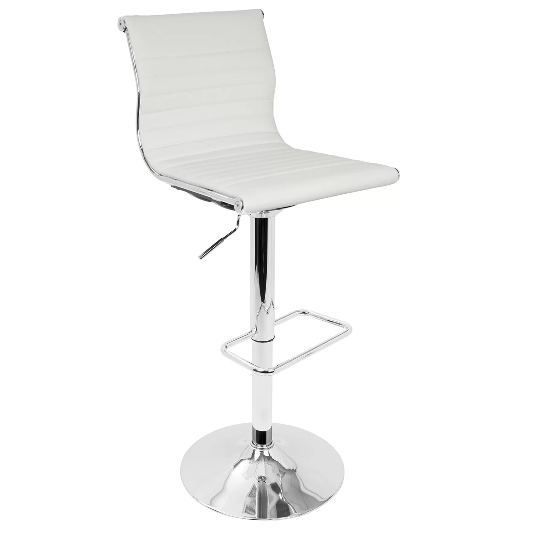 * Master Faux Leather Adjustable Barstool, White Flash Sale Discount