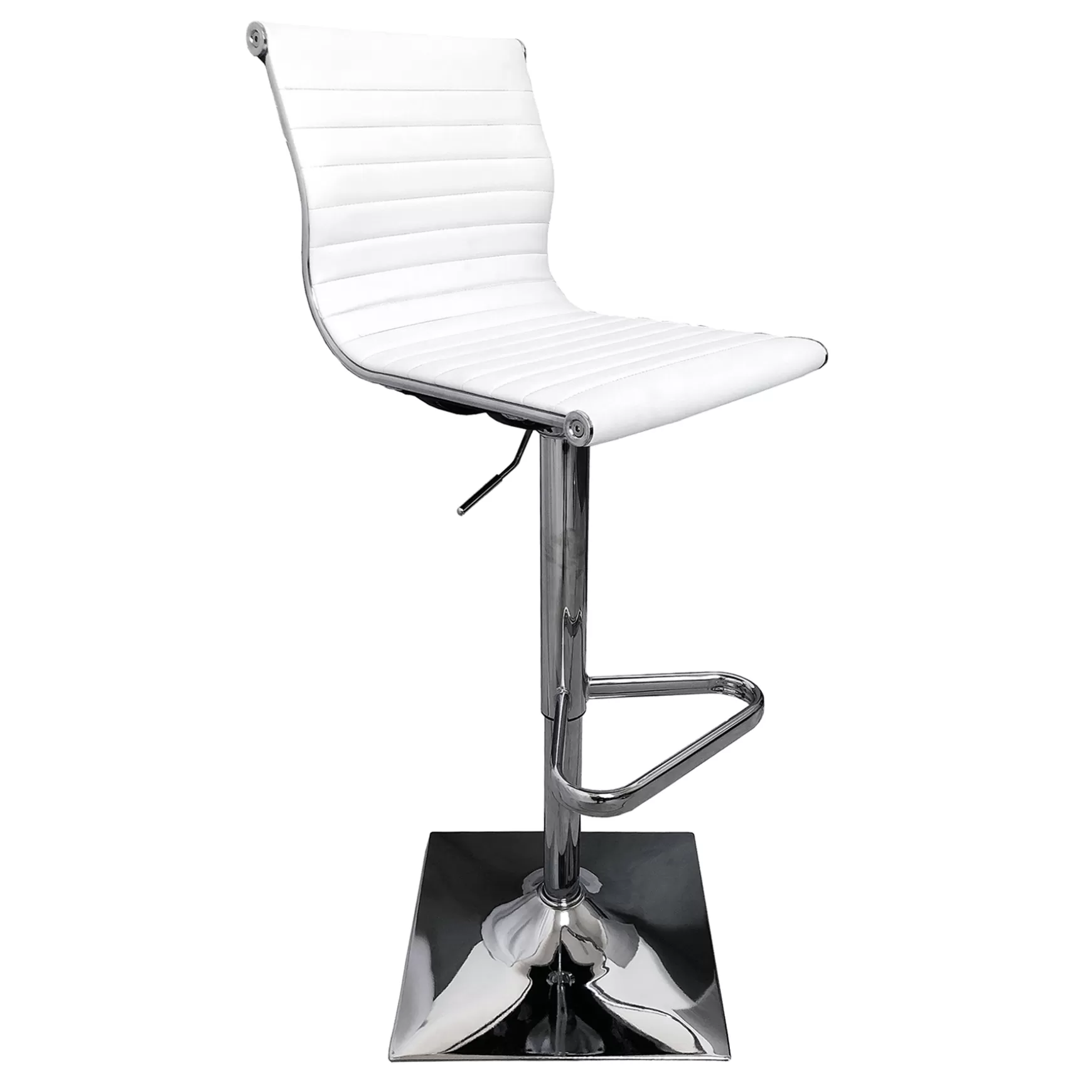 * Maxwell Adjustable Faux Leather Barstool, White Discount Online Online