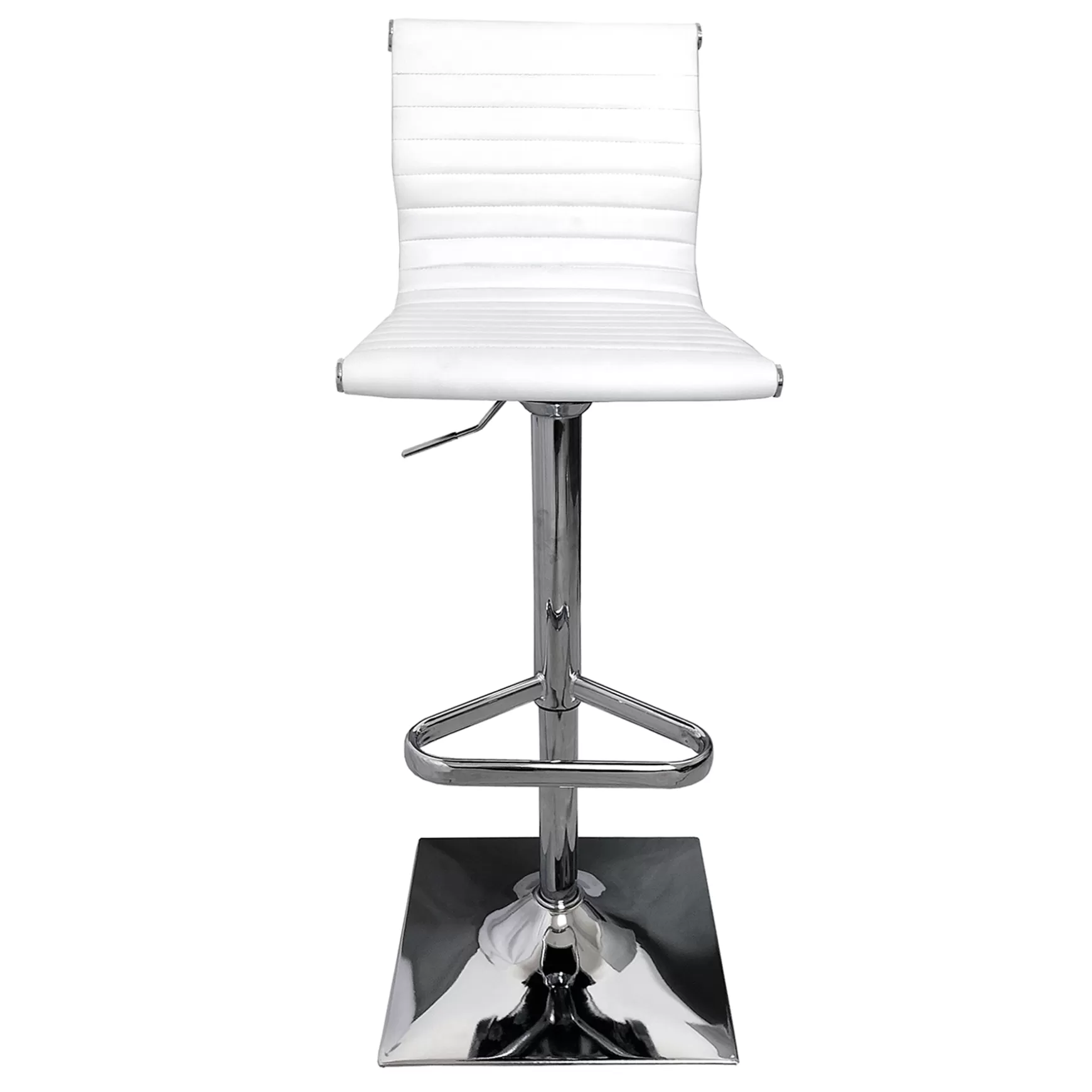 * Maxwell Adjustable Faux Leather Barstool, White Discount Online Online