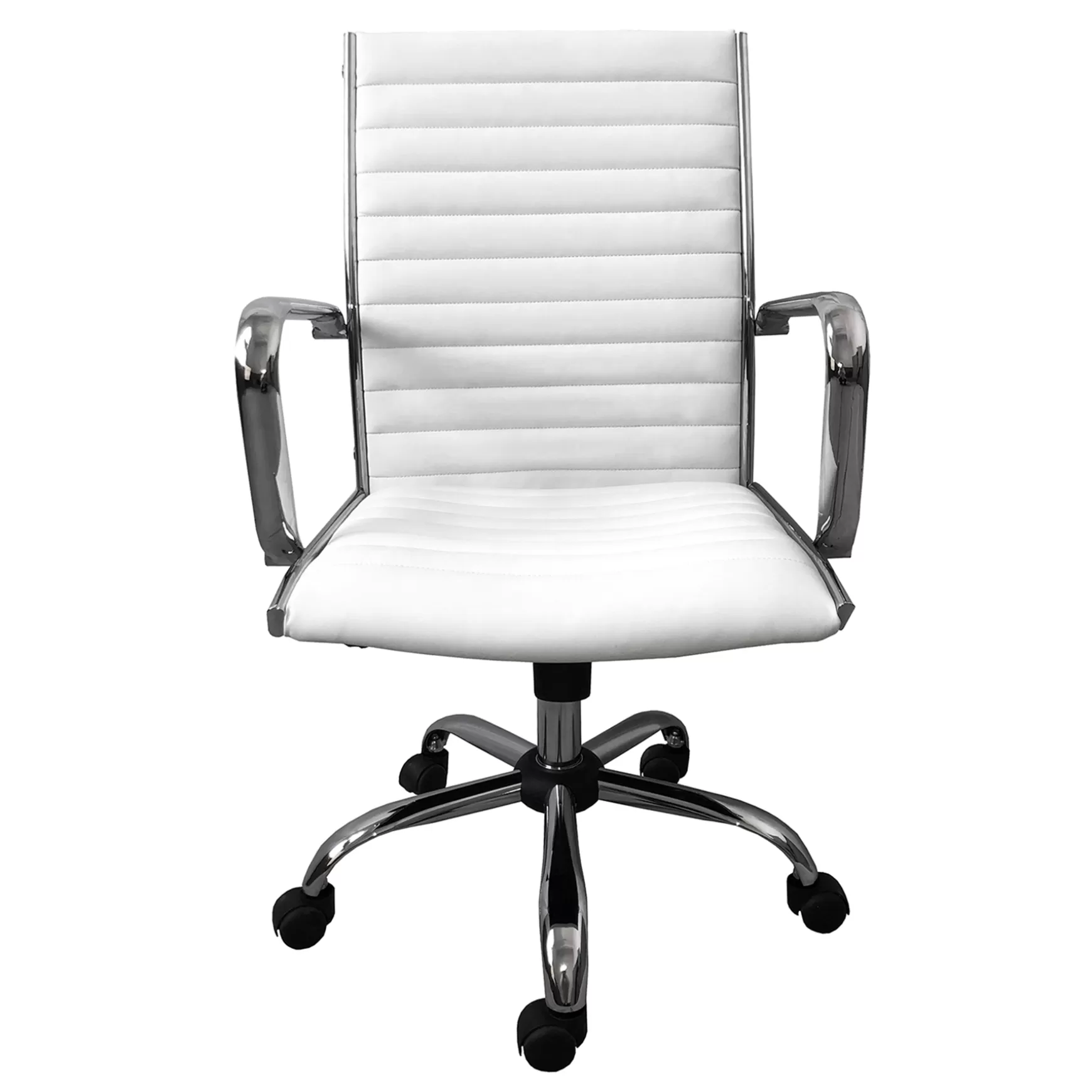 * Maxwell Adjustable Faux Leather Office Chair, White Low Price Cheap