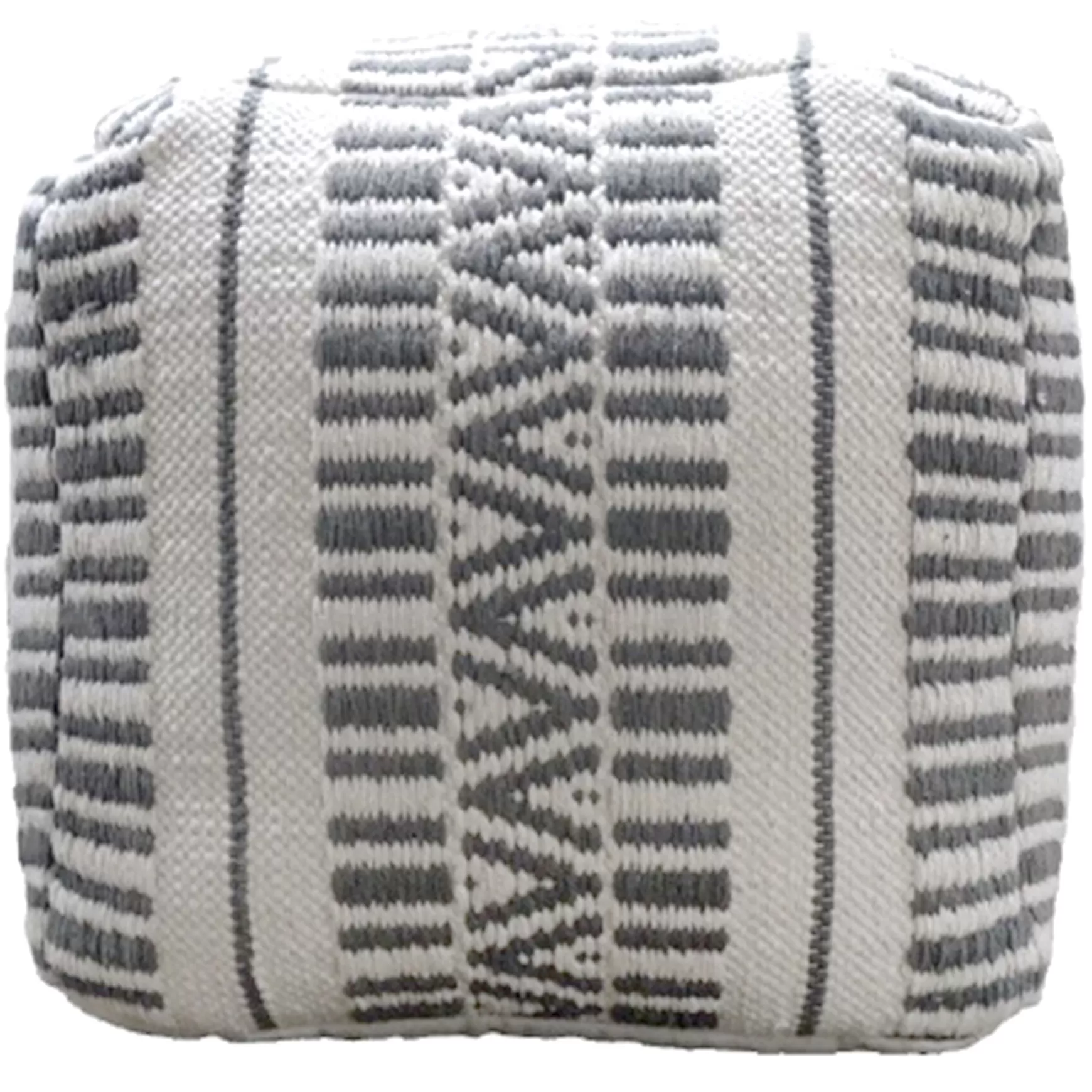 * Maya Handwoven Striped Square Pouf Flash Sale Sale