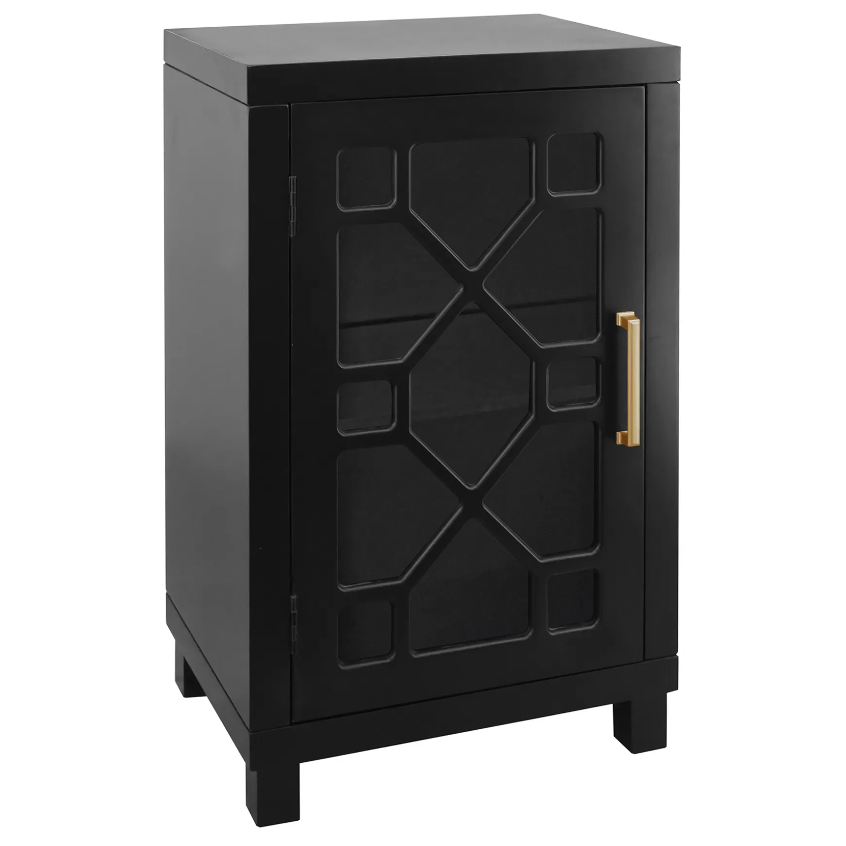 * Merrick Black 1-Door Cabinet Less Expensive Clearance