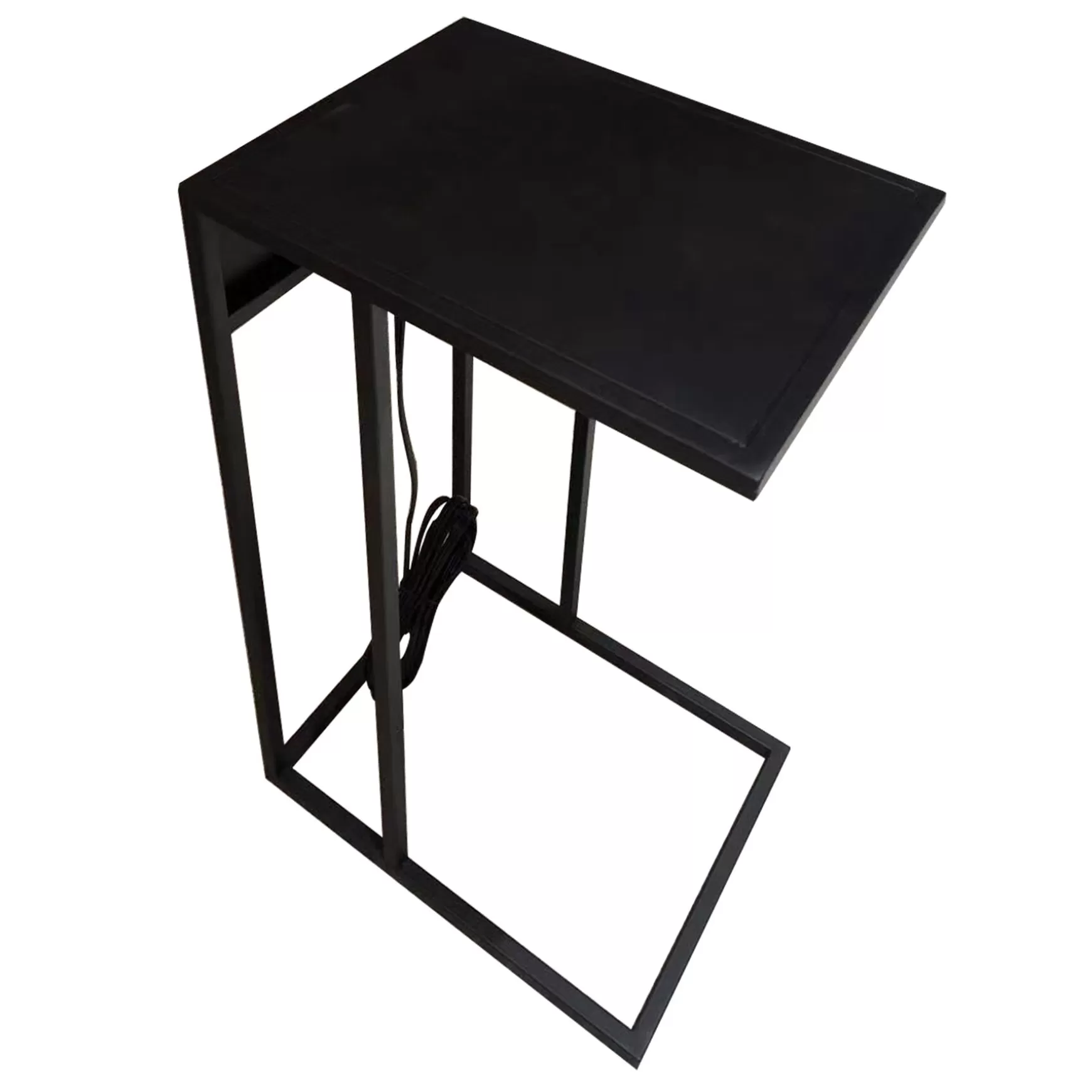 * Metal C-Table With Usb Port, Black Online Discount Hot