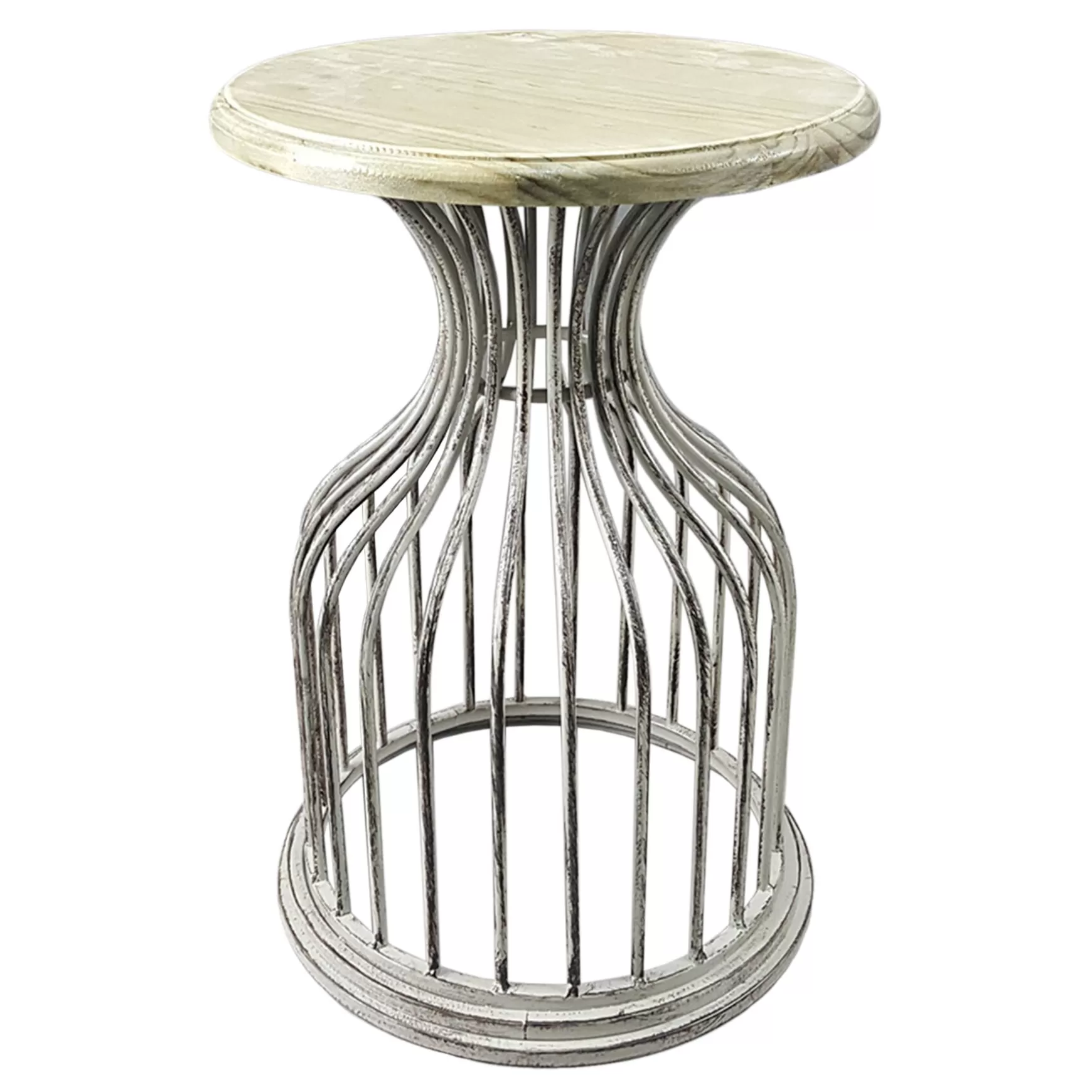 * Metal Side Table With Wood Top Silver Flash Sale Cheap